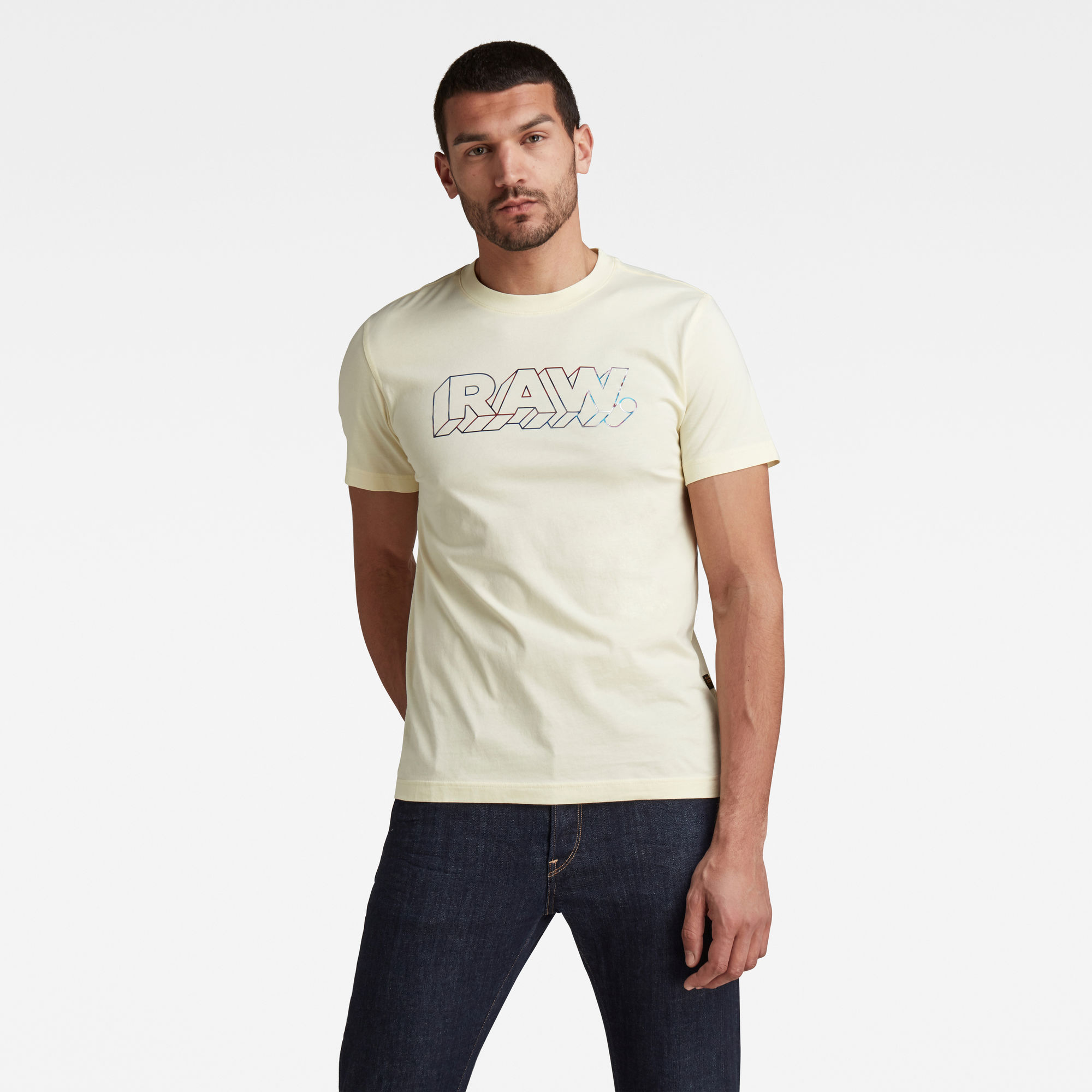 G-Star RAW Heren 3D RAW. T-Shirt Geel G-Star RAW Heren 3D RAW. T-Shirt Geel