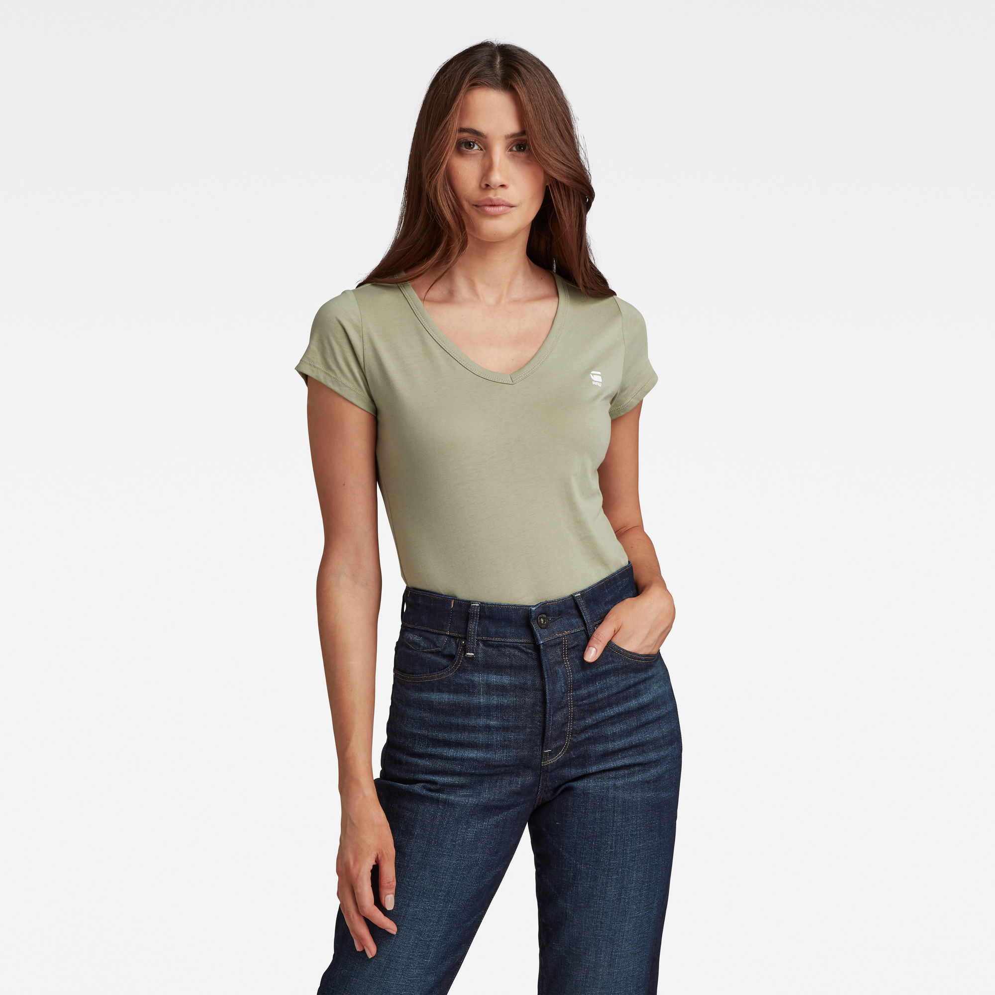 G-Star RAW Dames Eyben Slim Top Groen G-Star RAW Dames Eyben Slim Top Groen