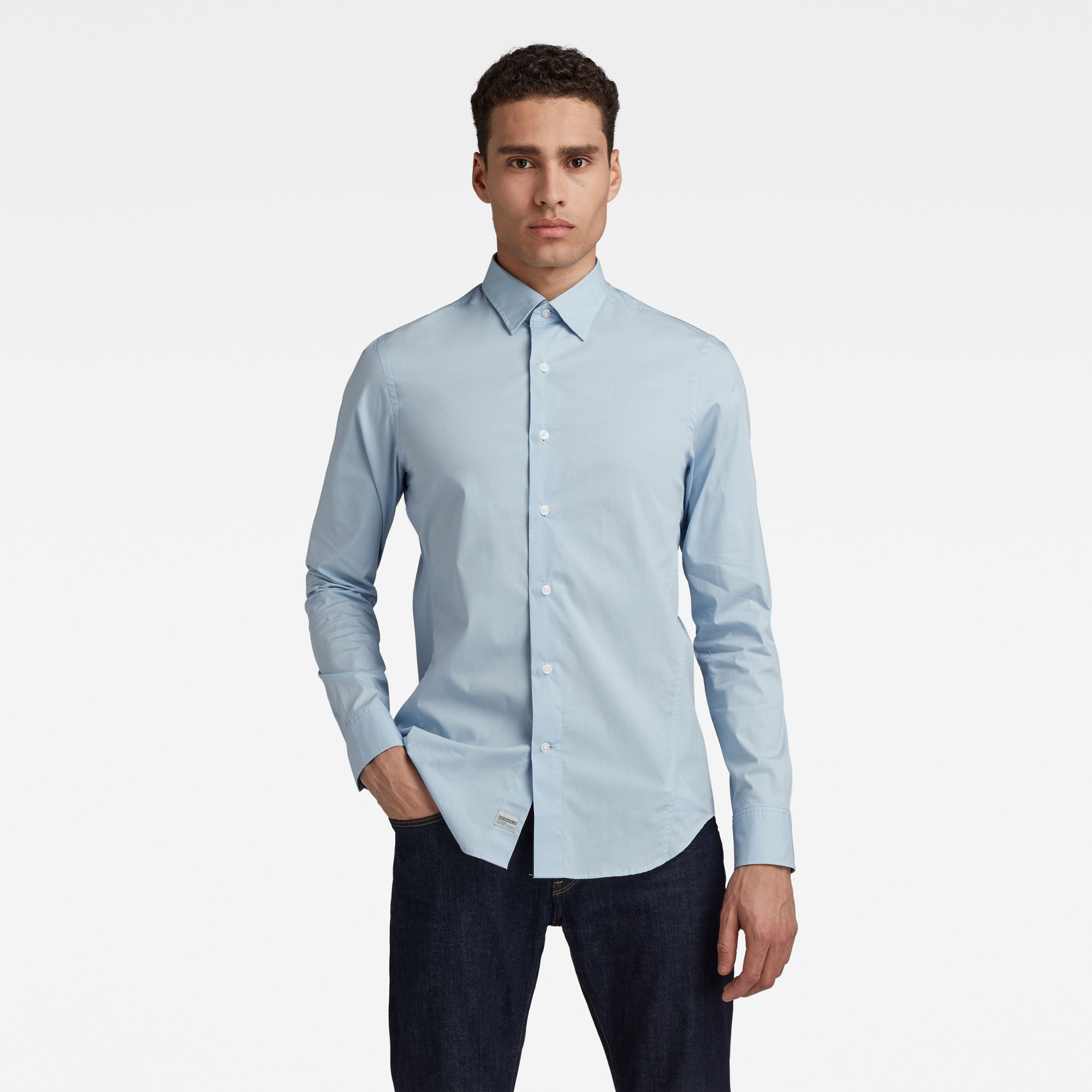 G-Star RAW Heren Dressed Super Slim Shirt Lichtblauw G-Star RAW Heren Dressed Super Slim Shirt Lichtblauw