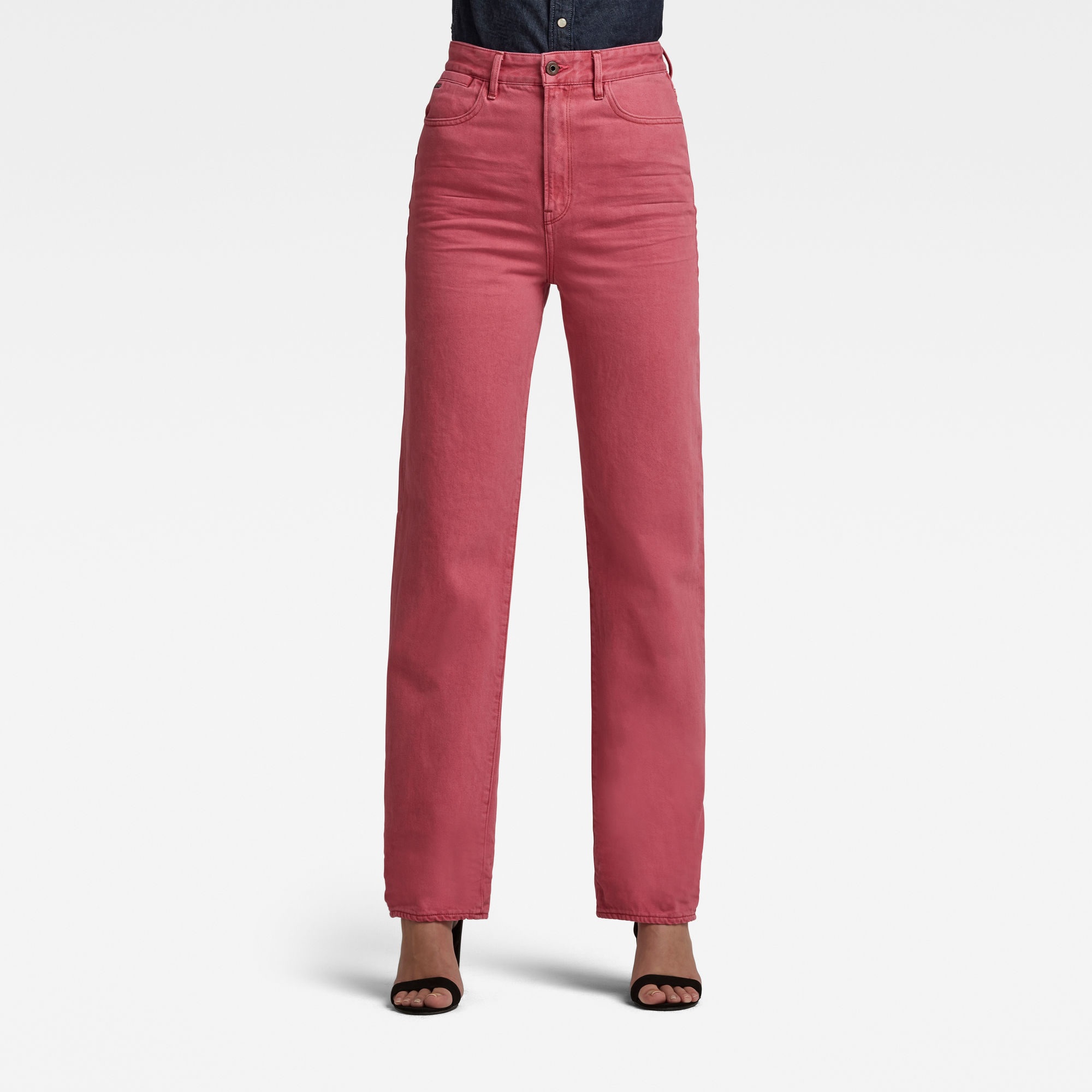 G-Star RAW Dames Tedie Ultra High Long Straight Jeans Roze G-Star RAW Dames Tedie Ultra High Long Straight Jeans Roze