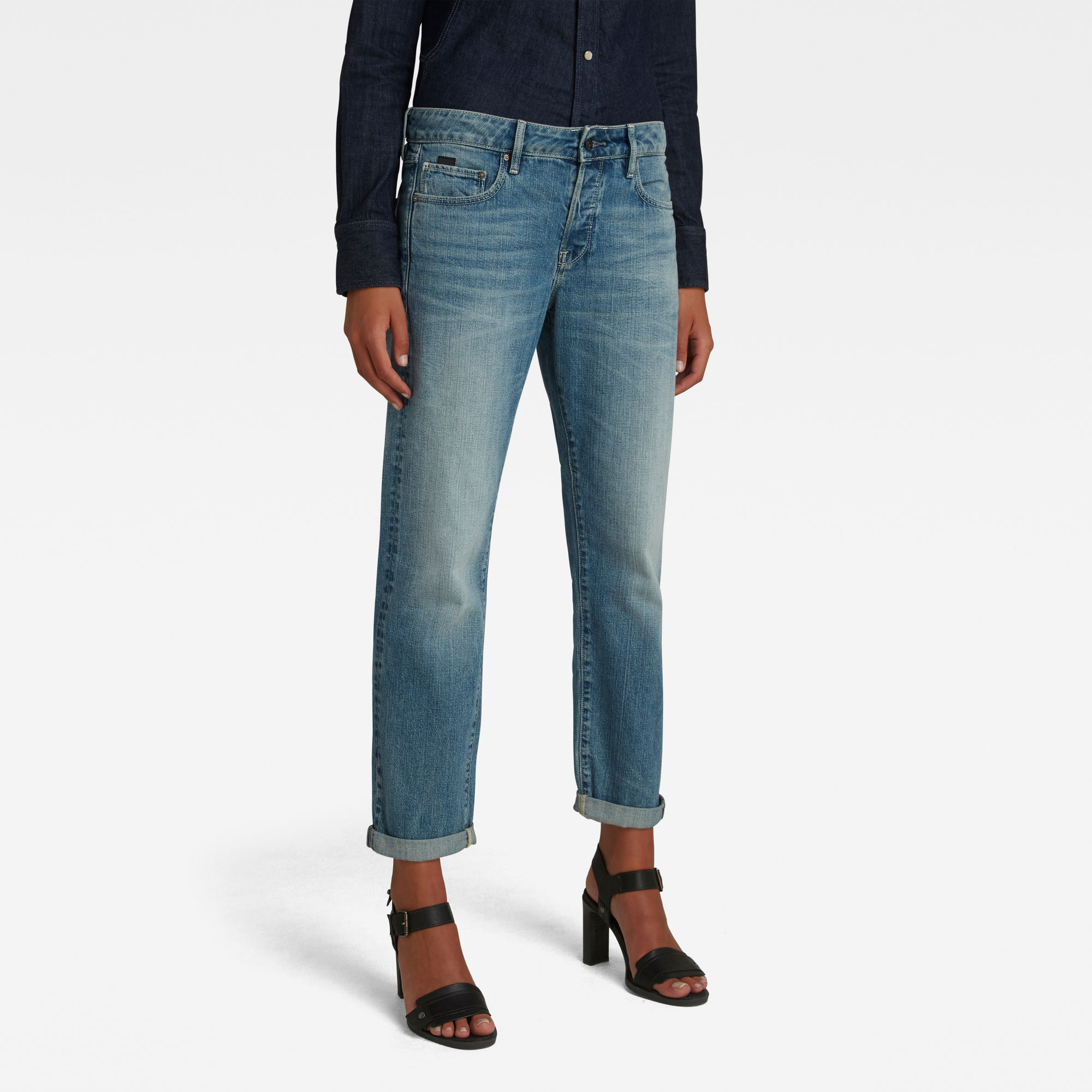 G-Star RAW Dames Kate Boyfriend Jeans C Blauw G-Star RAW Dames Kate Boyfriend Jeans C Blauw