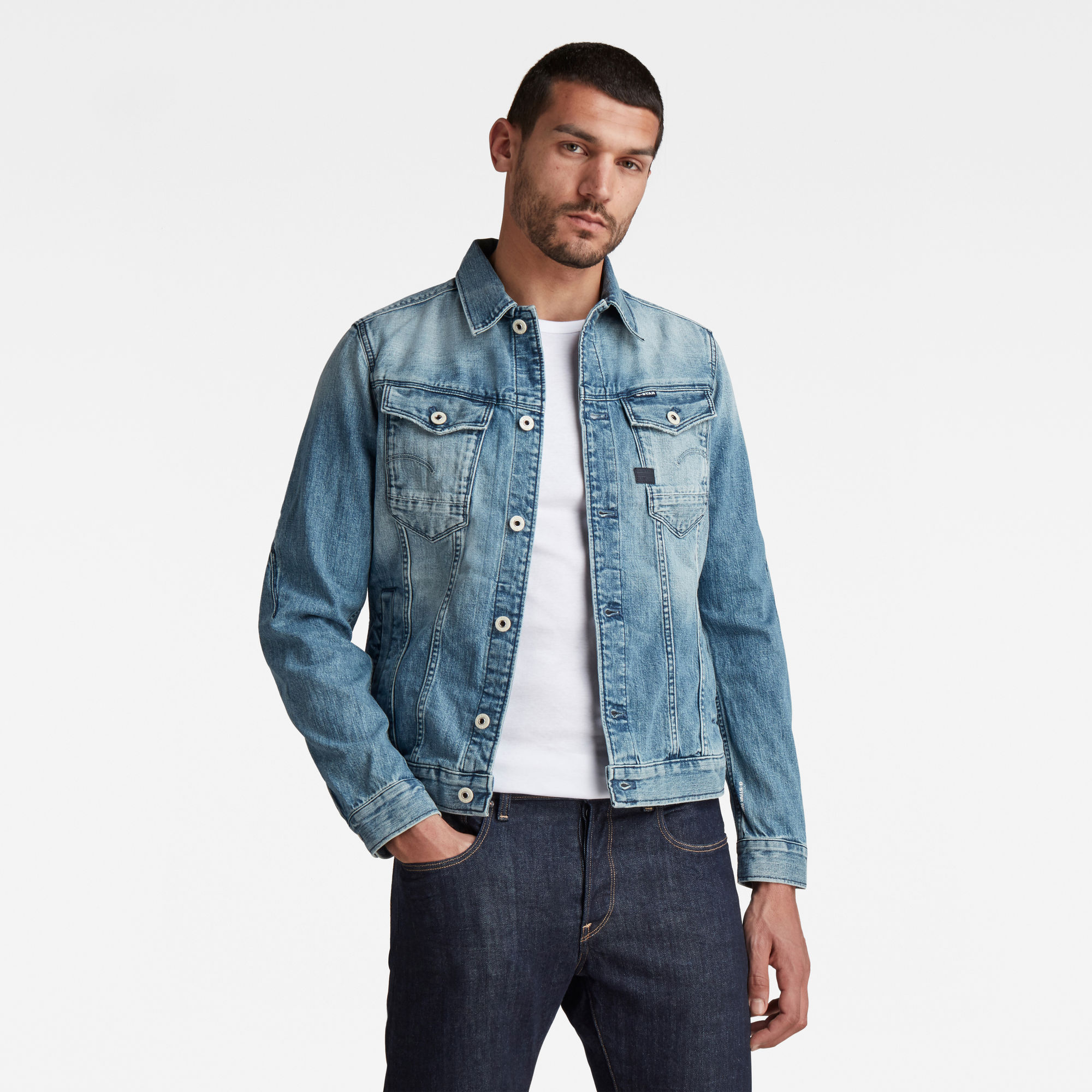 G-Star RAW Heren Jas Arc 3D Slim Blauw G-Star RAW Heren Jas Arc 3D Slim Blauw