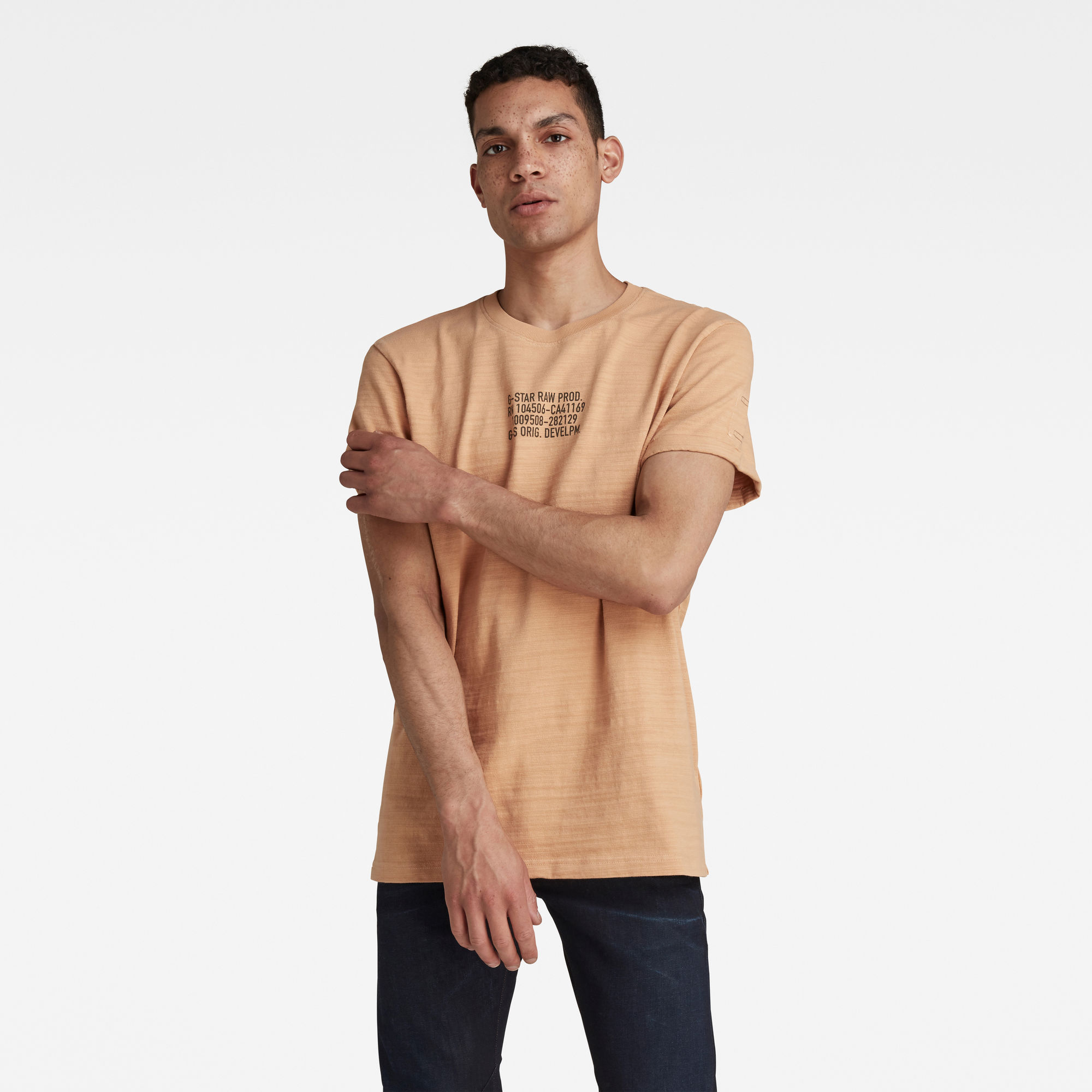 G-Star RAW Heren Chest Text Graphic T-Shirt Roze G-Star RAW Heren Chest Text Graphic T-Shirt Roze