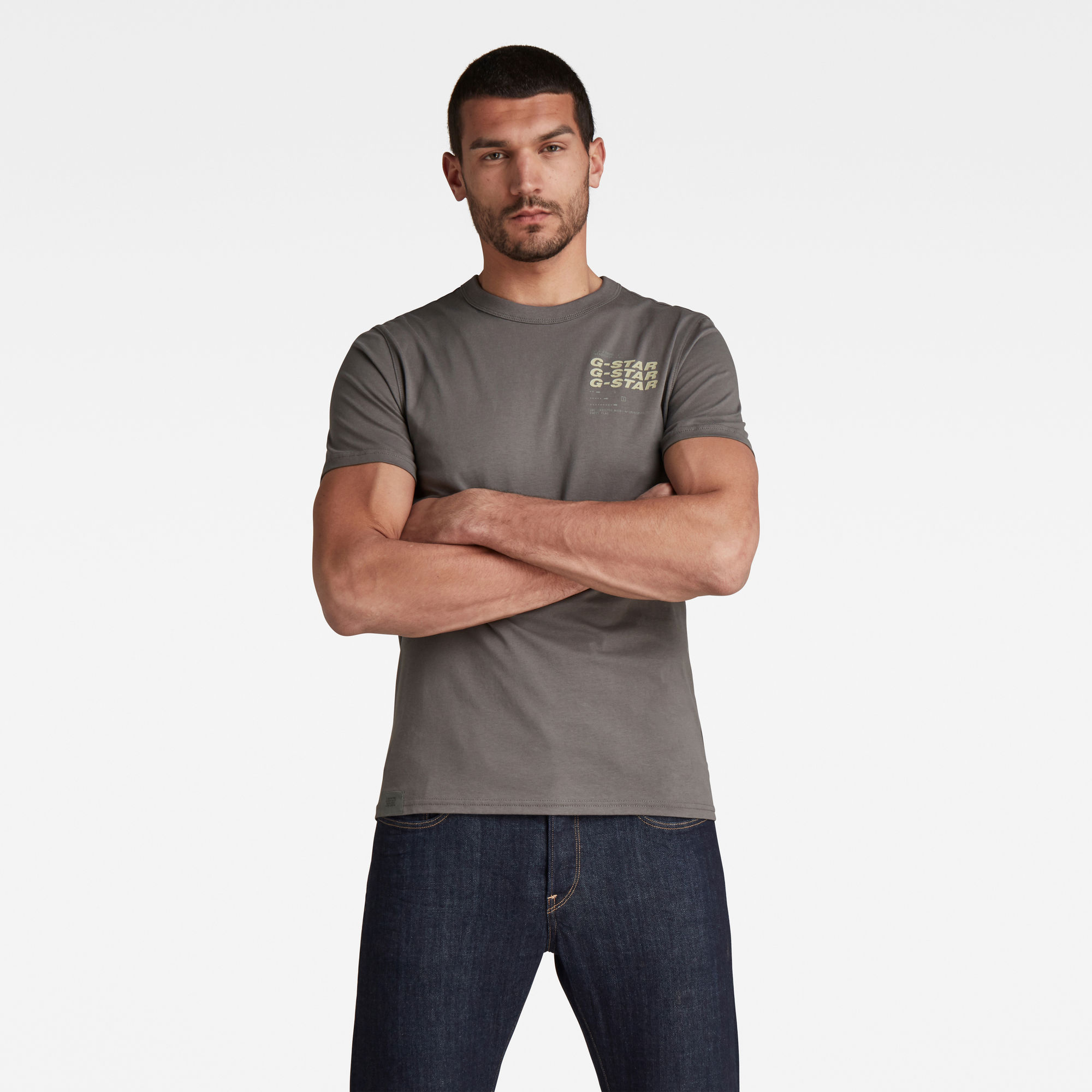 G-Star RAW Heren Big Back Graphic T-Shirt Grijs G-Star RAW Heren Big Back Graphic T-Shirt Grijs