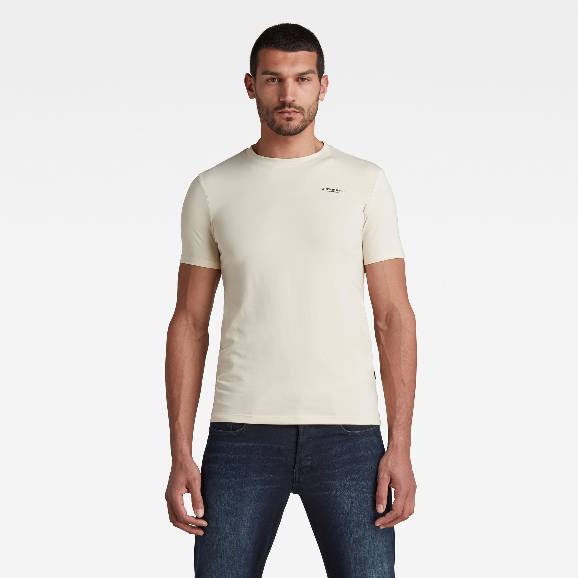 G-Star RAW Heren Slim Base T-Shirt Beige G-Star RAW Heren Slim Base T-Shirt Beige