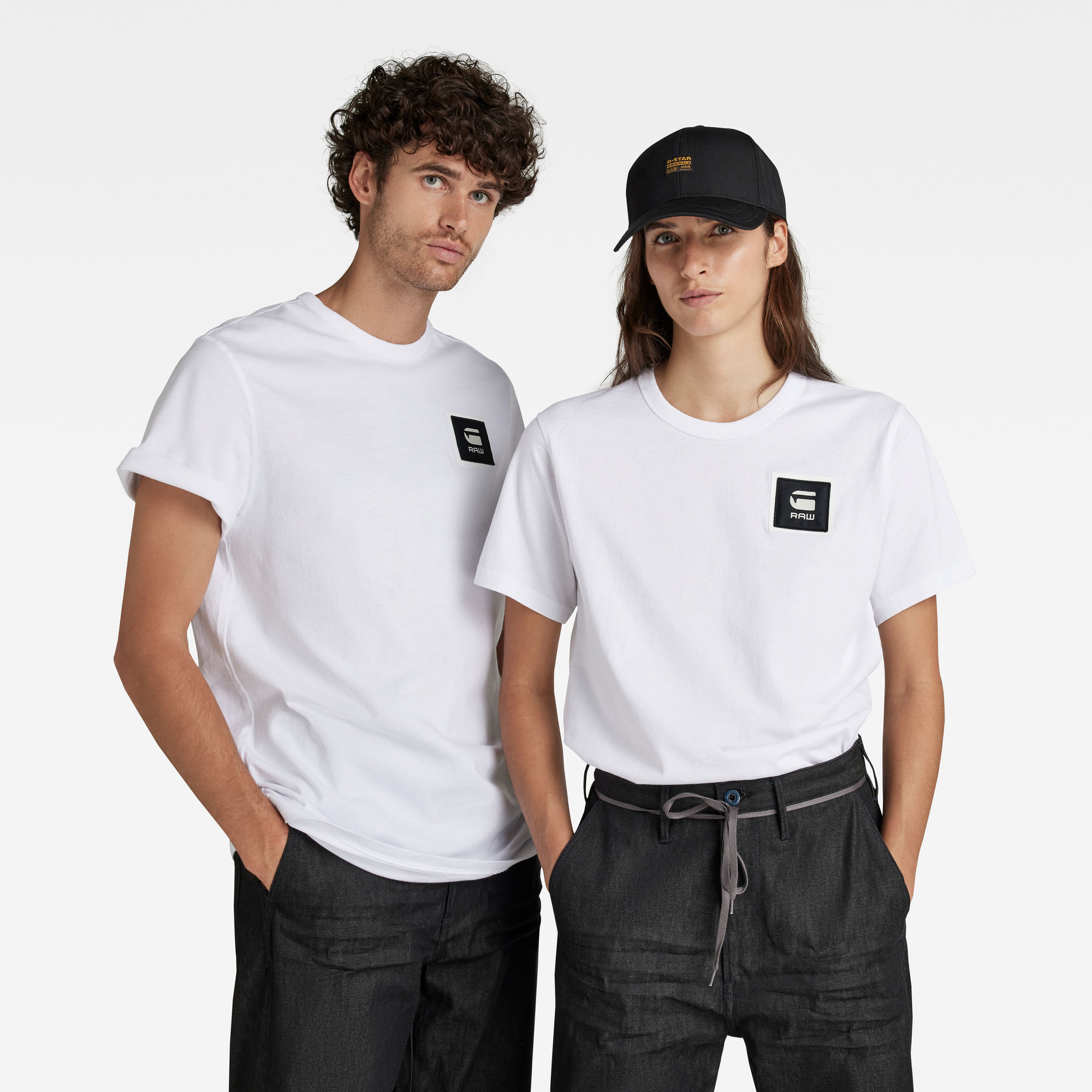 G-Star RAW Heren Badge Logo T-Shirt Wit G-Star RAW Heren Badge Logo T-Shirt Wit