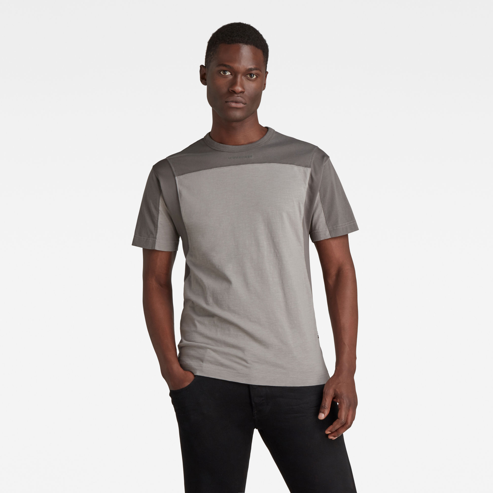 G-Star RAW Heren Moto Mesh Motac T-Shirt Grijs G-Star RAW Heren Moto Mesh Motac T-Shirt Grijs