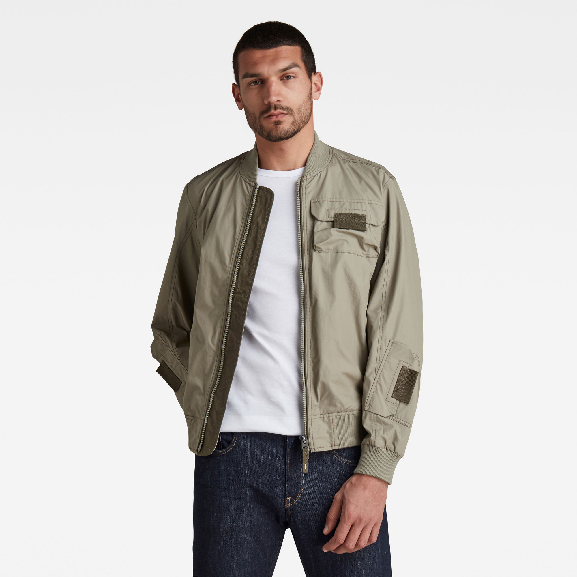 G-Star RAW Heren Bomberjack Chest Pockets Poplin Groen G-Star RAW Heren Bomberjack Chest Pockets Poplin Groen