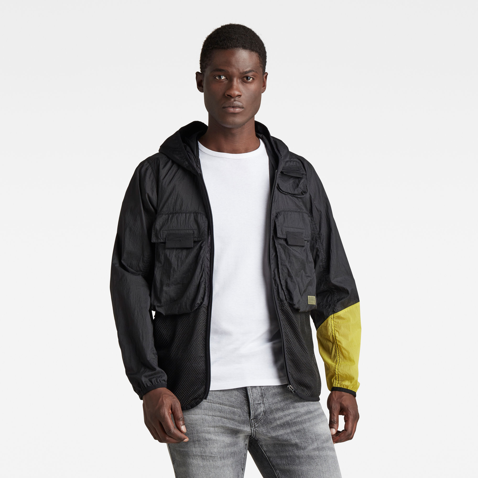 G-Star RAW Heren Utility Fabric Mix Field Jas Zwart G-Star RAW Heren Utility Fabric Mix Field Jas Zwart