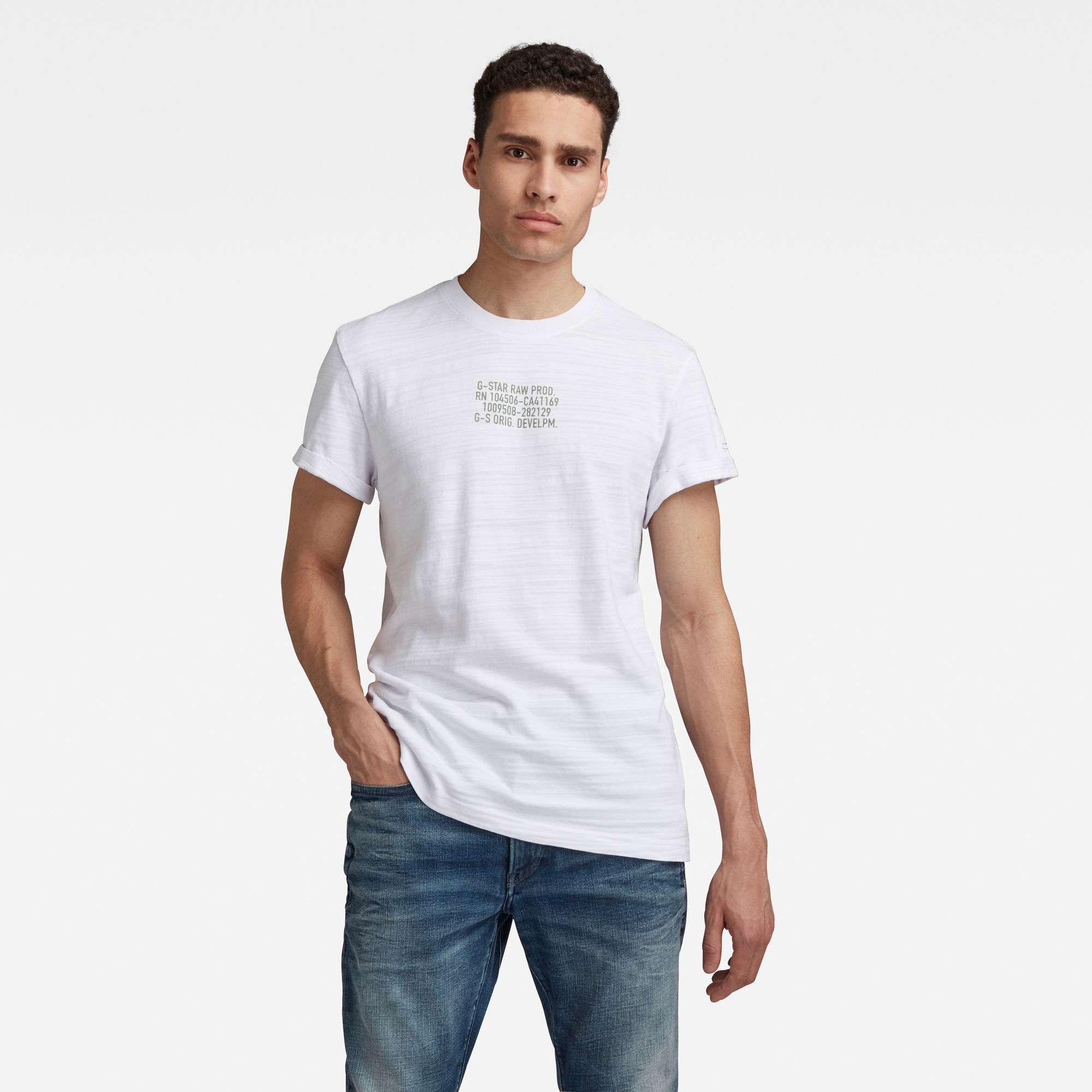 G-Star RAW Heren Chest Text Graphic T-Shirt Wit G-Star RAW Heren Chest Text Graphic T-Shirt Wit