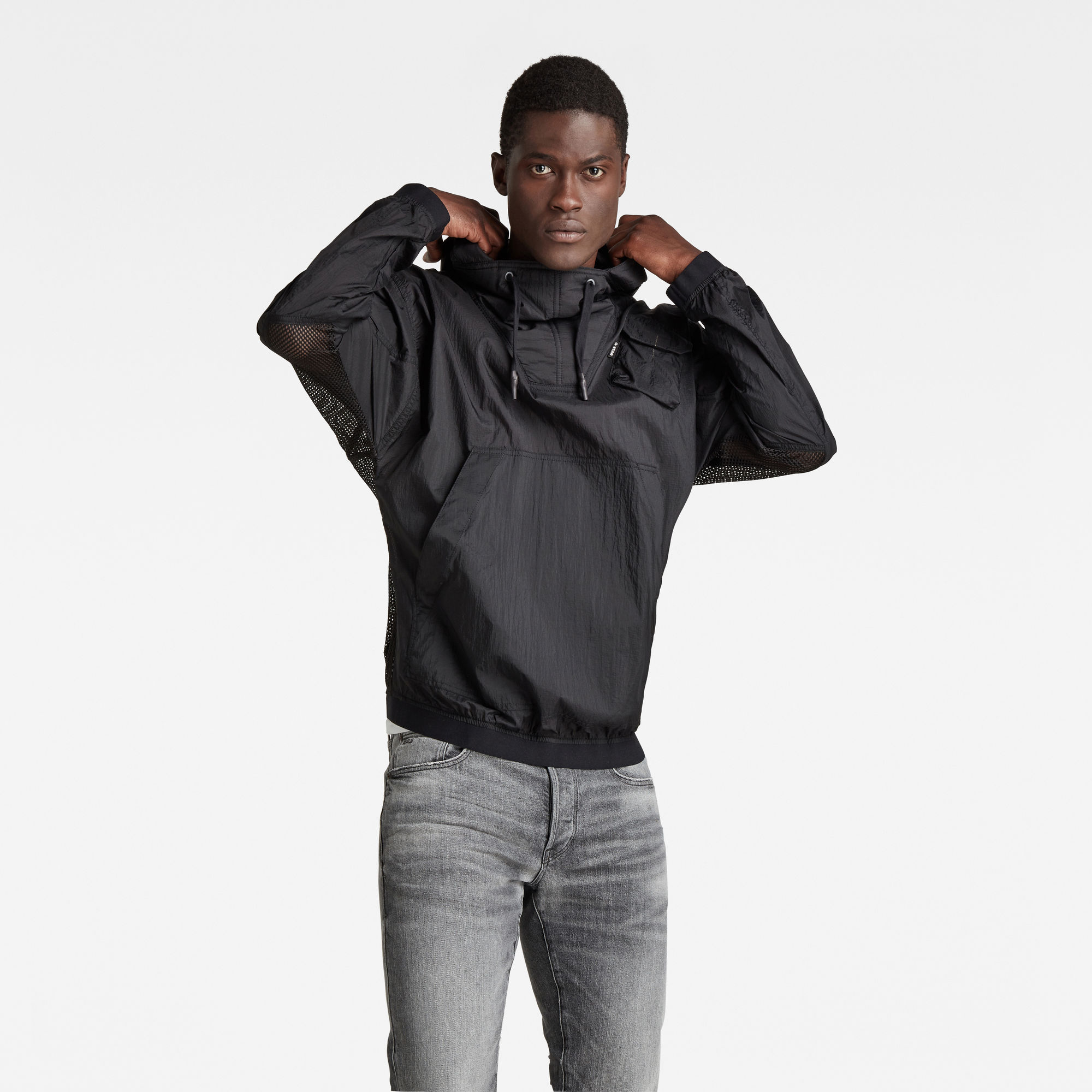 G-Star RAW Heren Anorak Jas Ripstop Shell Zwart G-Star RAW Heren Anorak Jas Ripstop Shell Zwart