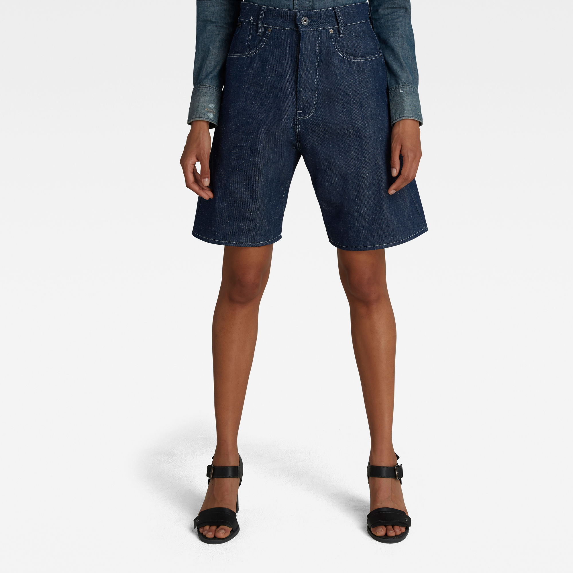 G-Star RAW Dames C-Staq Boyfriend Short Donkerblauw G-Star RAW Dames C-Staq Boyfriend Short Donkerblauw