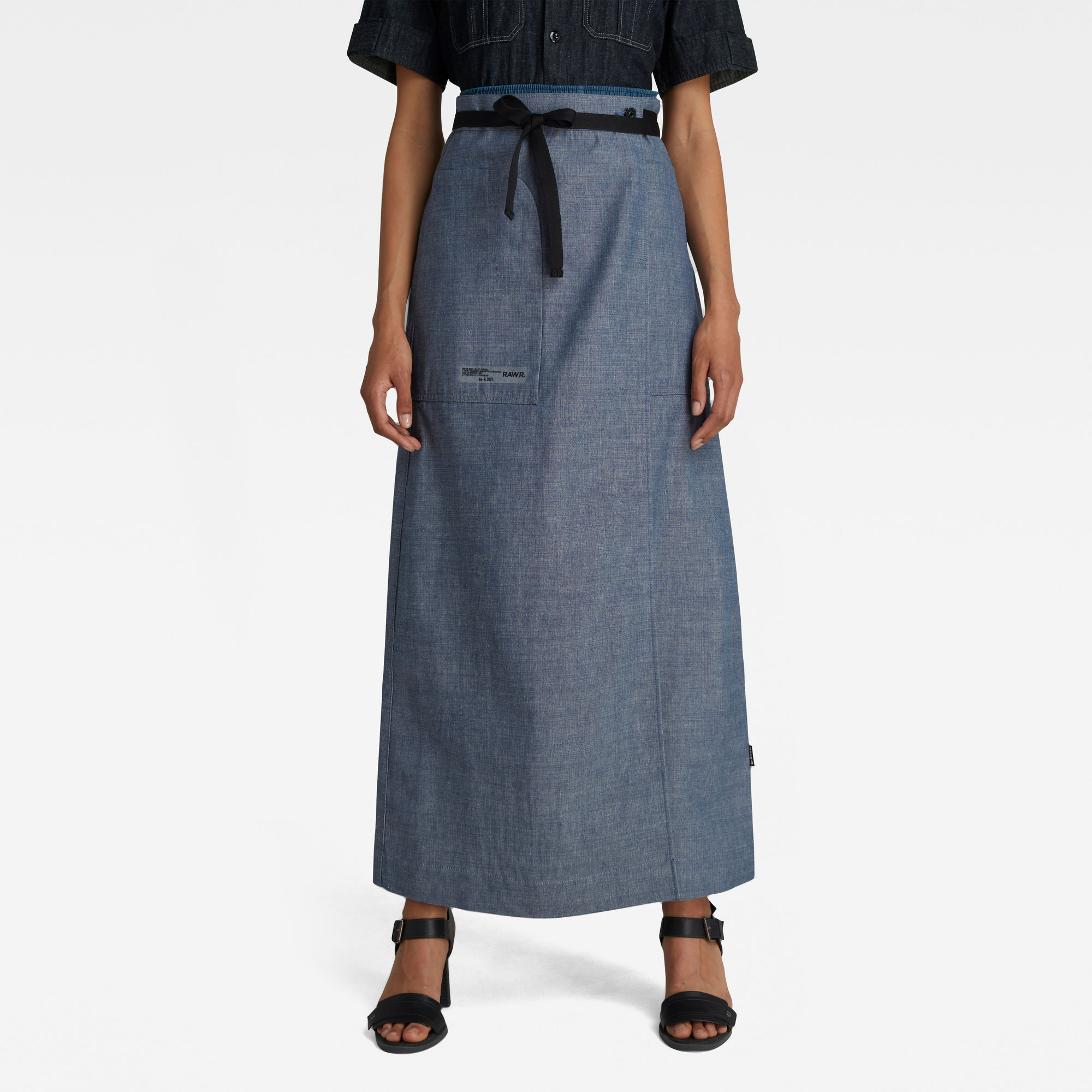 G-Star RAW Dames GSRR A-line Maxi Selvedge Rok Donkerblauw G-Star RAW Dames GSRR A-line Maxi Selvedge Rok Donkerblauw