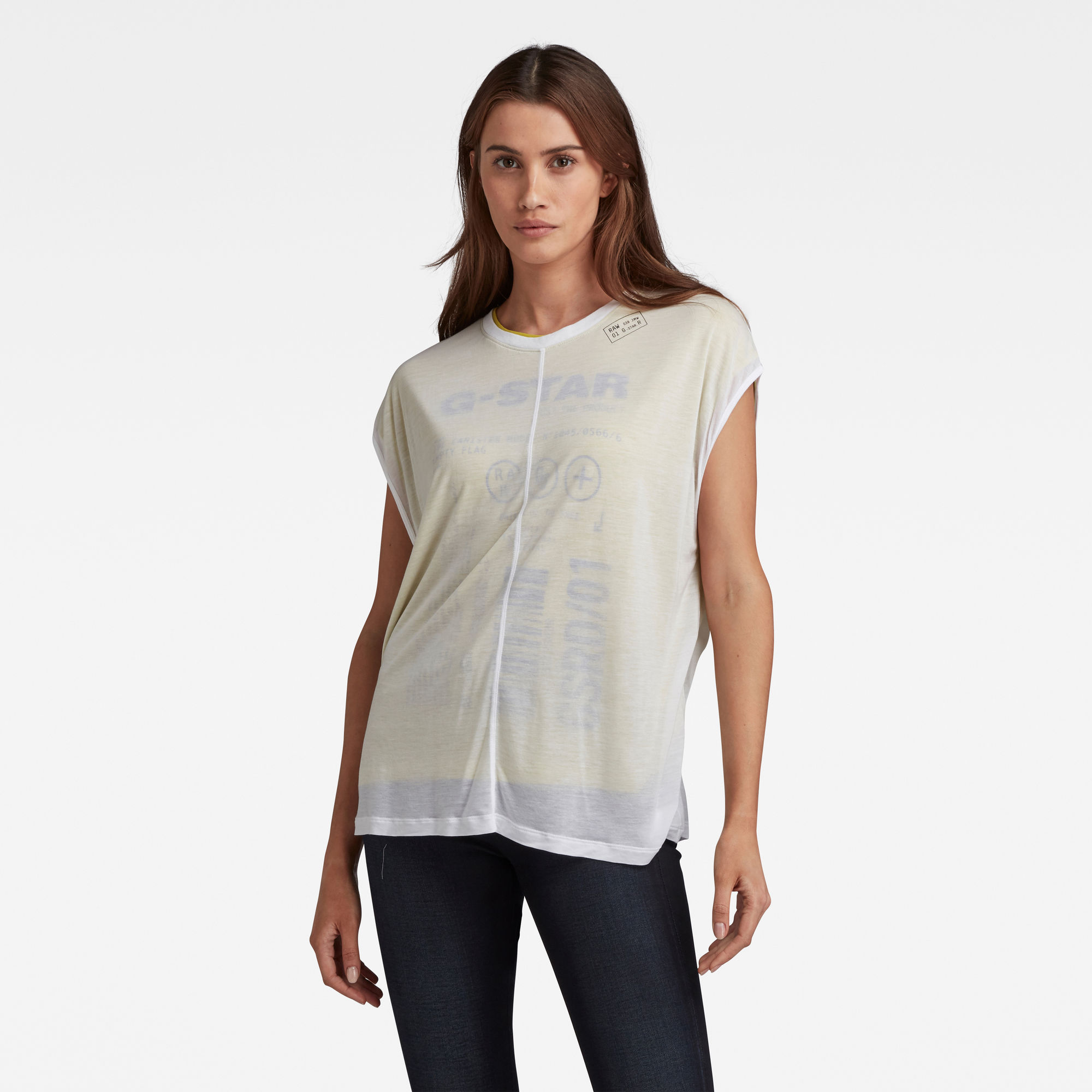 G-Star RAW Dames Originals Logo Layered Sheer Top Meerkleurig G-Star RAW Dames Originals Logo Layered Sheer Top Meerkleurig