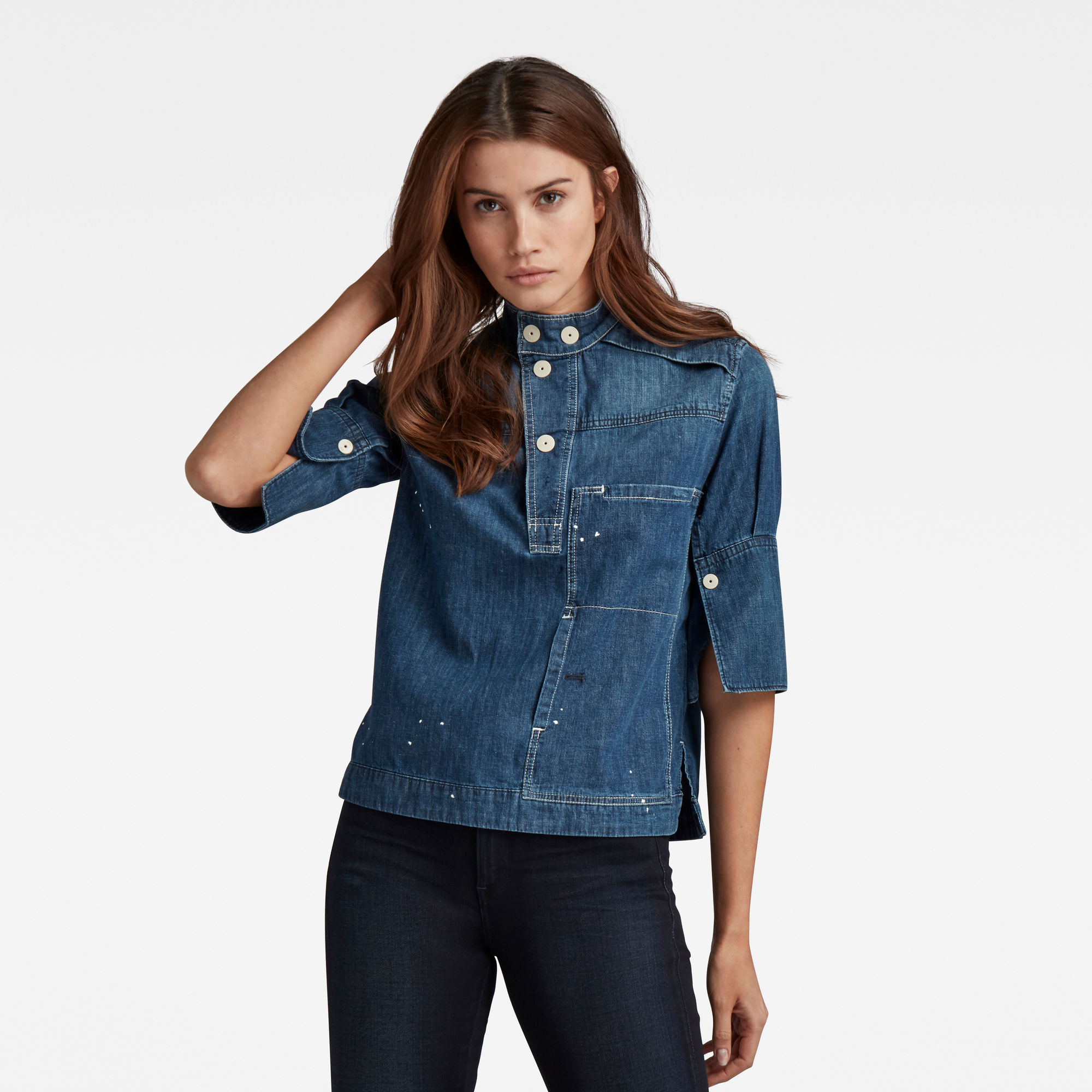 G-Star RAW Dames Workwear Shirt Blauw G-Star RAW Dames Workwear Shirt Blauw