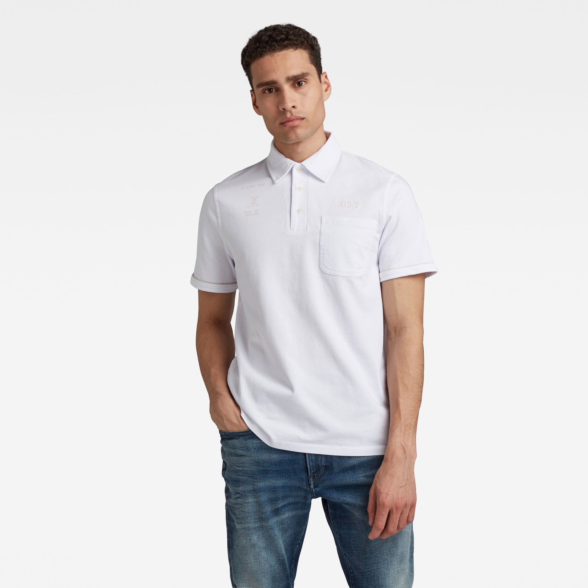 G-Star RAW Heren Summer Contrast Polo Wit G-Star RAW Heren Summer Contrast Polo Wit