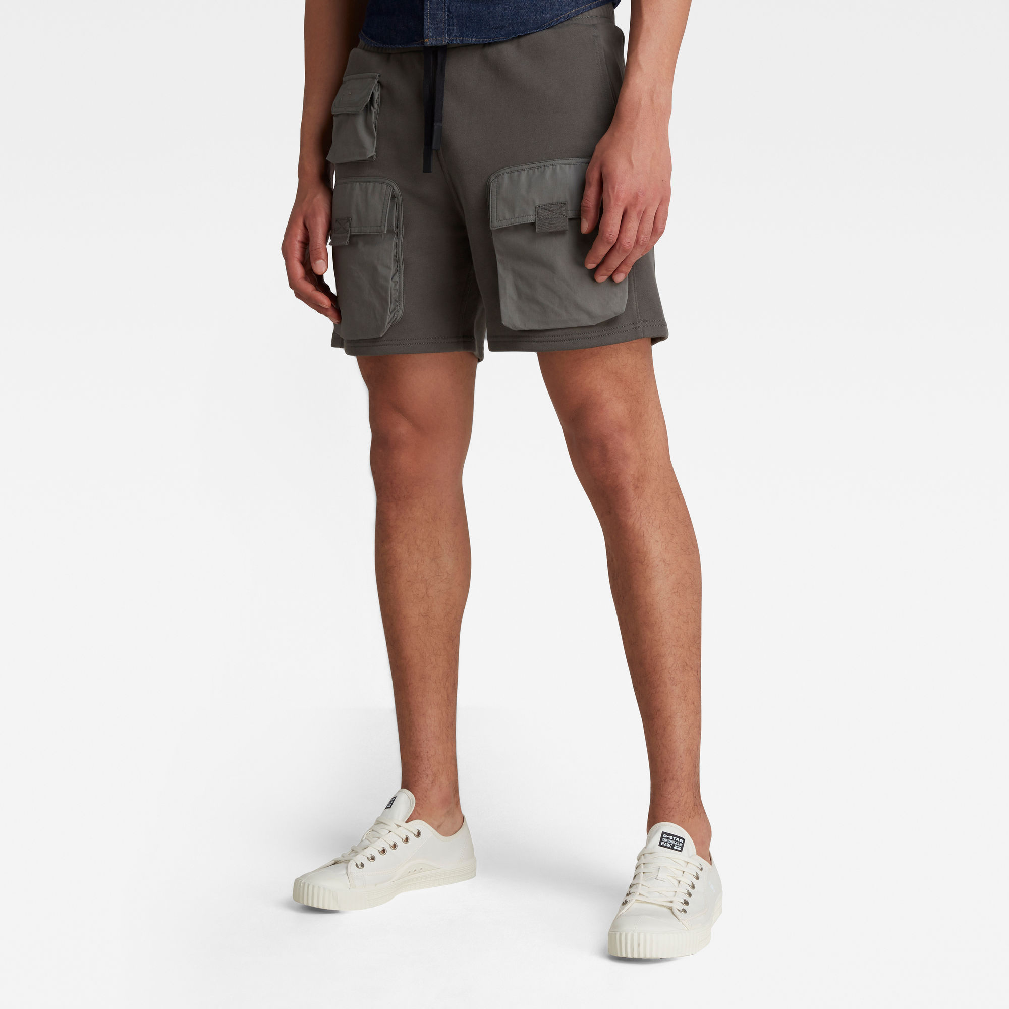 G-Star RAW Heren Mixed Woven Cargo Sweat Short Grijs G-Star RAW Heren Mixed Woven Cargo Sweat Short Grijs