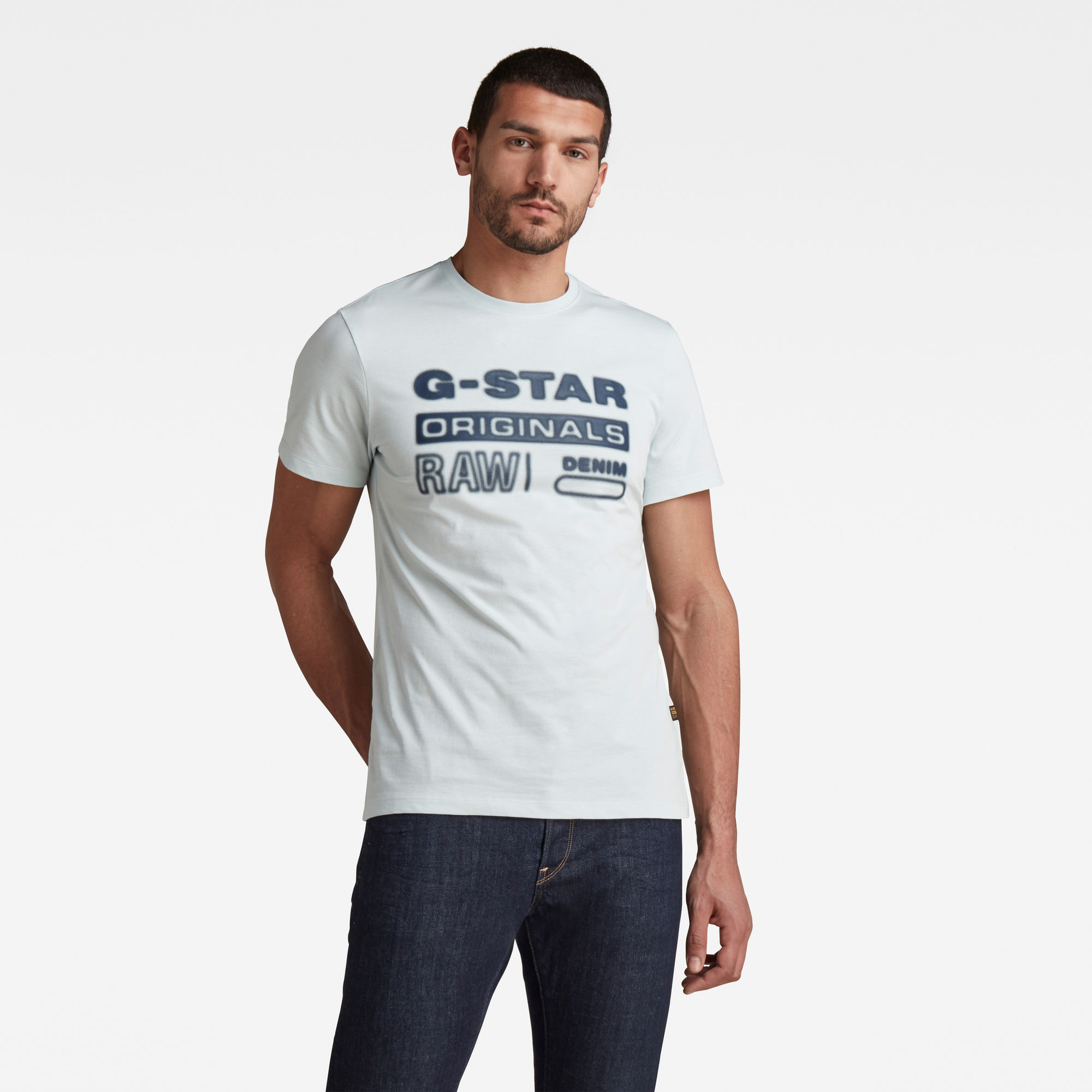 G-Star RAW Heren Originals HD Graphic T-Shirt Lichtblauw G-Star RAW Heren Originals HD Graphic T-Shirt Lichtblauw