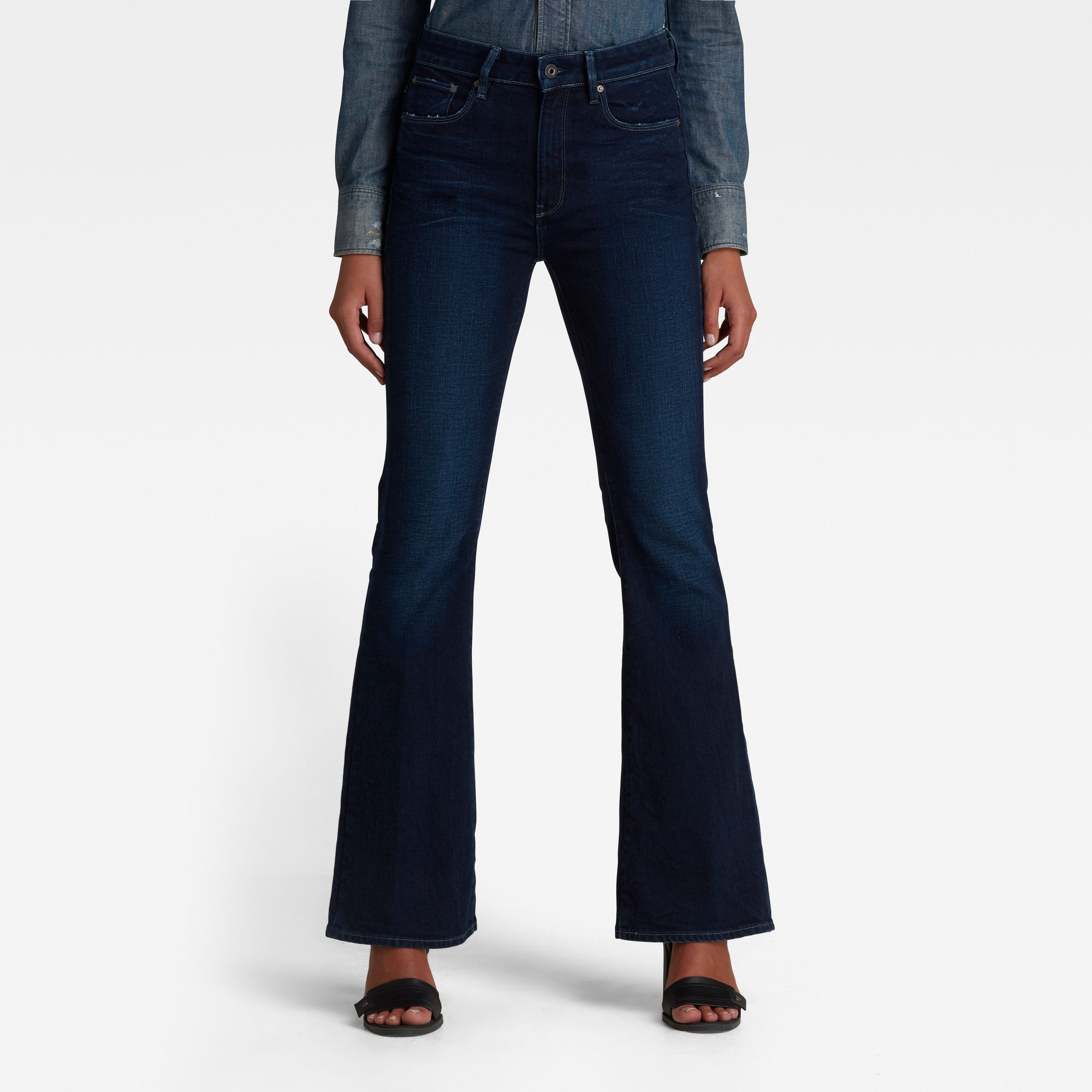 G-Star RAW Dames 3301 Flare Jeans Donkerblauw G-Star RAW Dames 3301 Flare Jeans Donkerblauw
