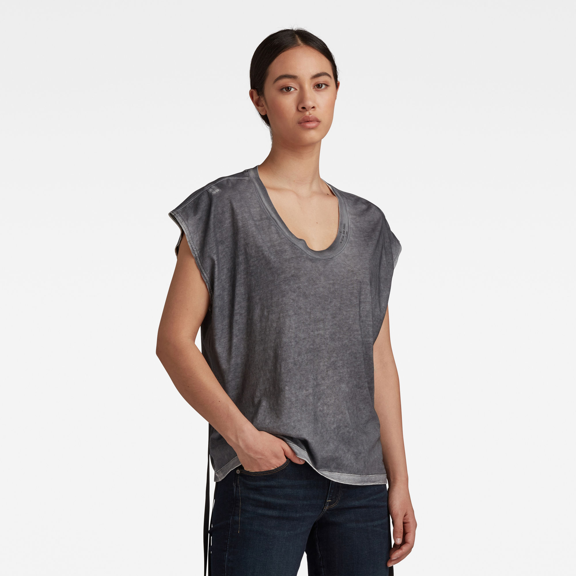 G-Star RAW Dames Adjustable Top Sprayed Zwart G-Star RAW Dames Adjustable Top Sprayed Zwart
