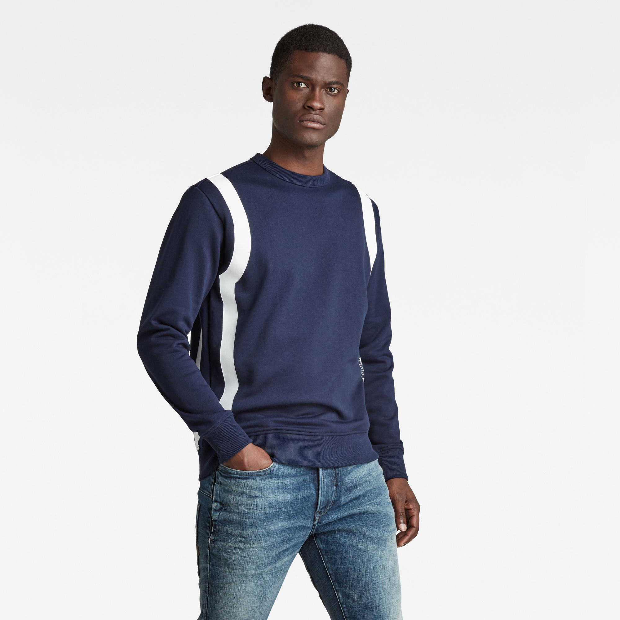 G-Star RAW Heren Sport Insert Sweater Donkerblauw G-Star RAW Heren Sport Insert Sweater Donkerblauw