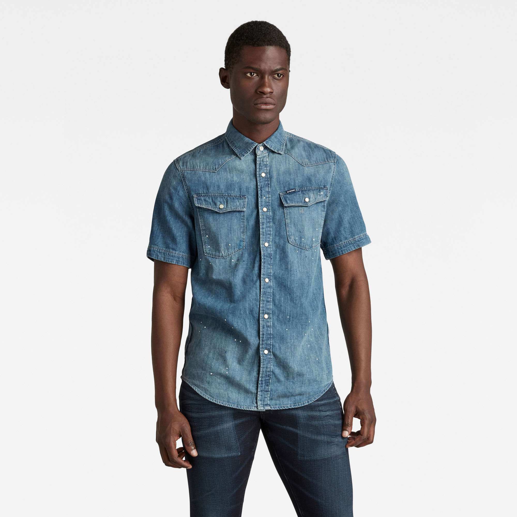 G-Star RAW Heren 3301 Slim Shirt Blauw G-Star RAW Heren 3301 Slim Shirt Blauw