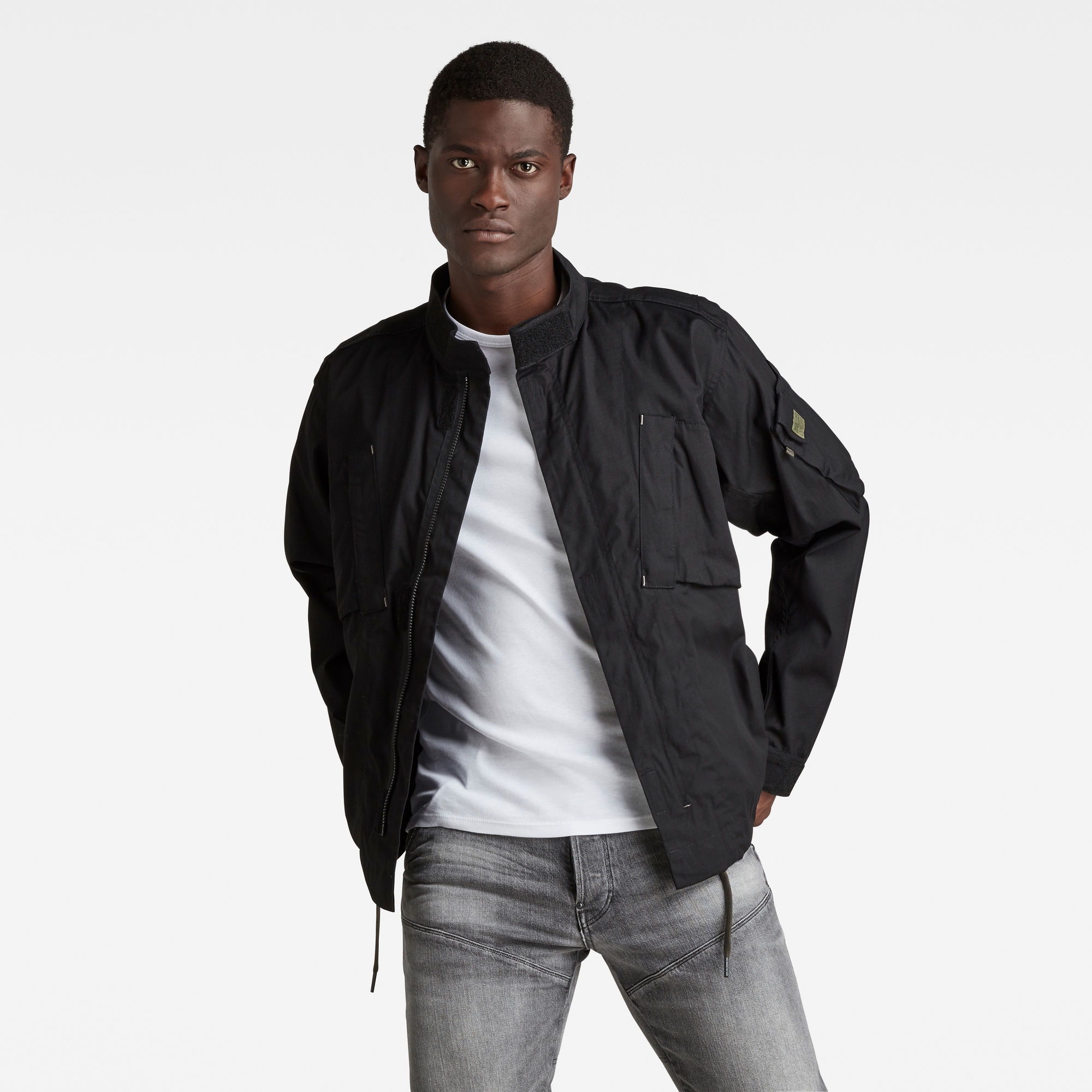 G-Star RAW Heren Tussenjas Sporty Slanted Pocket Zwart G-Star RAW Heren Tussenjas Sporty Slanted Pocket Zwart