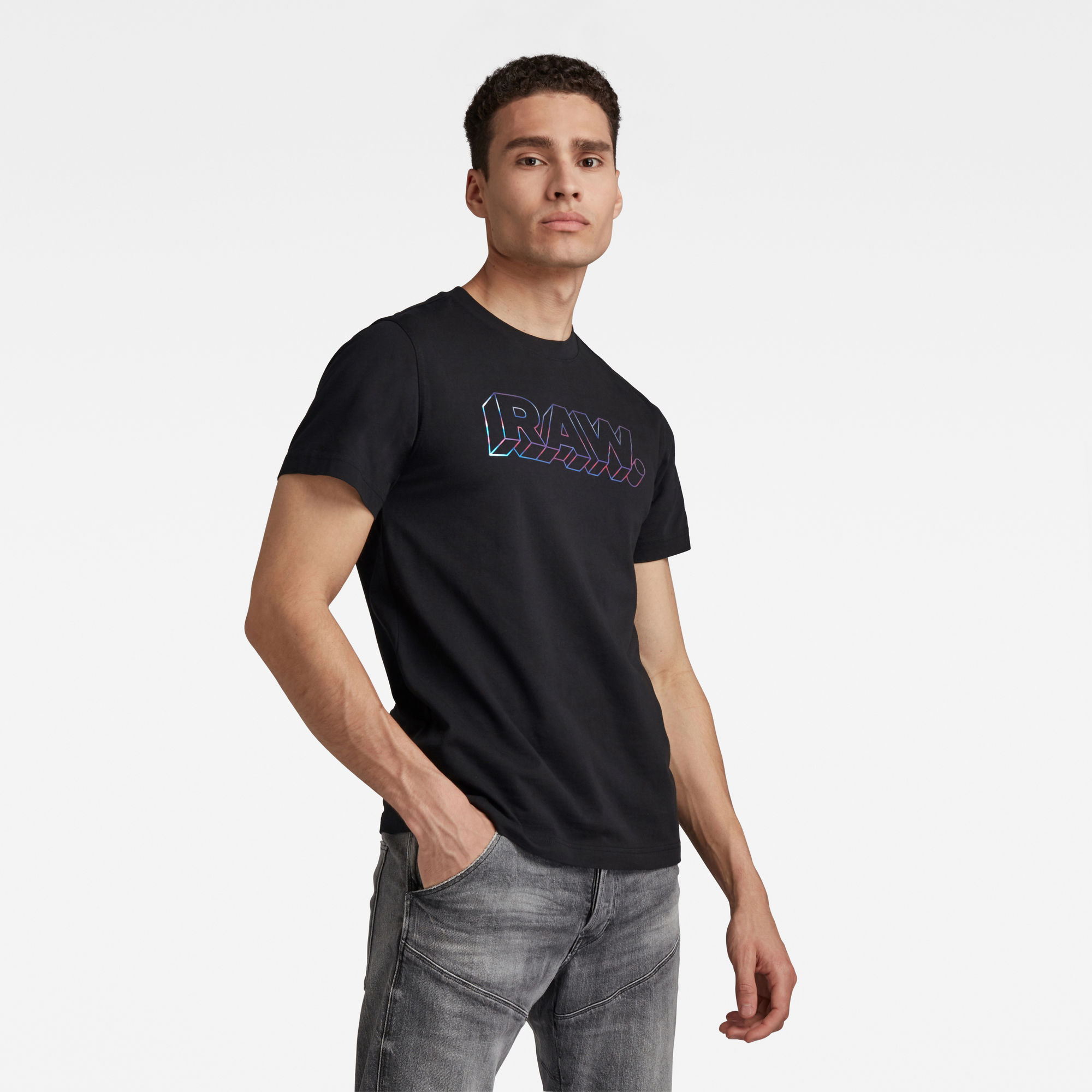 G-Star RAW Heren 3D RAW. T-Shirt Zwart G-Star RAW Heren 3D RAW. T-Shirt Zwart