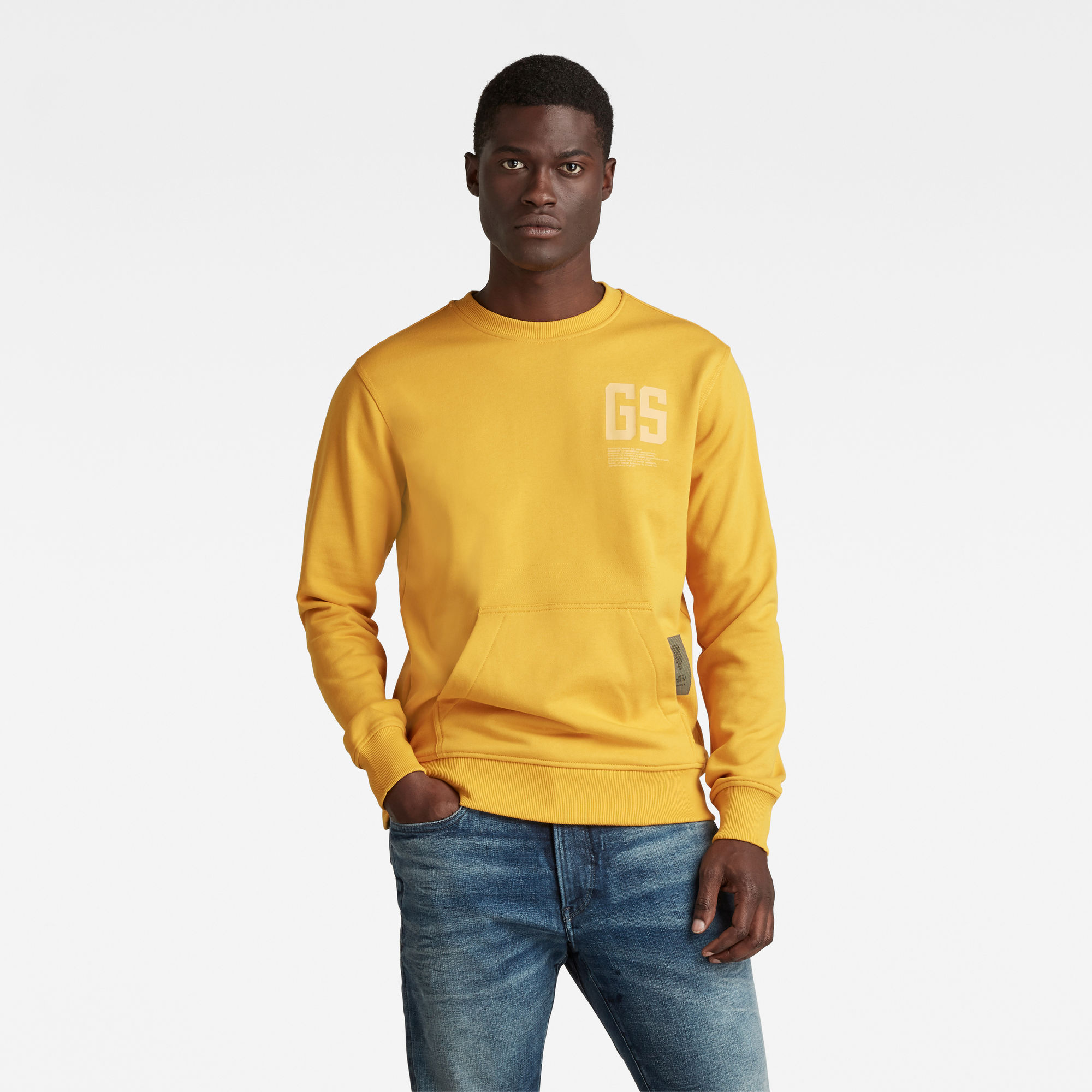 G-Star RAW Heren Stitch Pocket Sweater Geel G-Star RAW Heren Stitch Pocket Sweater Geel