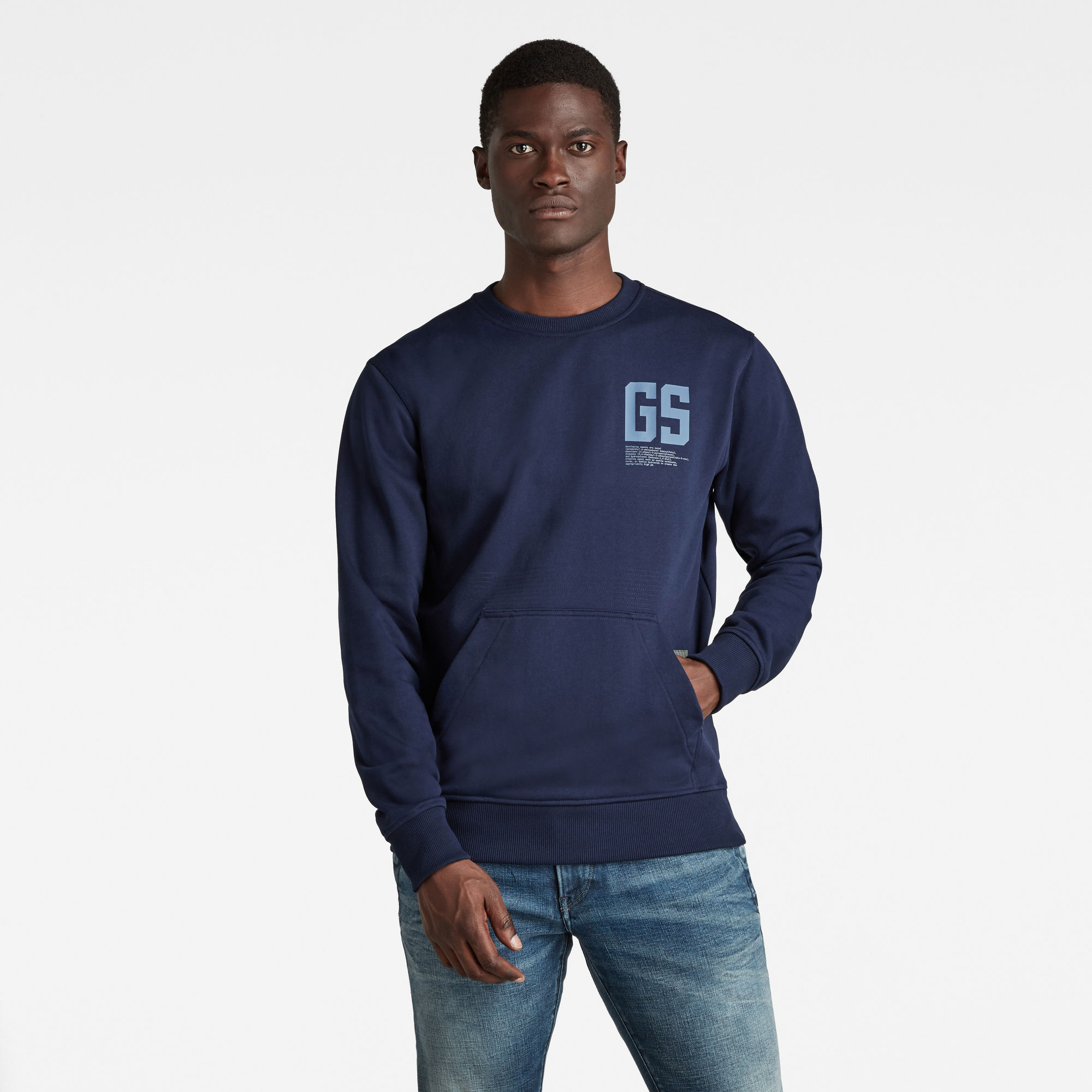 G-Star RAW Heren Stitch Pocket Sweater Donkerblauw G-Star RAW Heren Stitch Pocket Sweater Donkerblauw