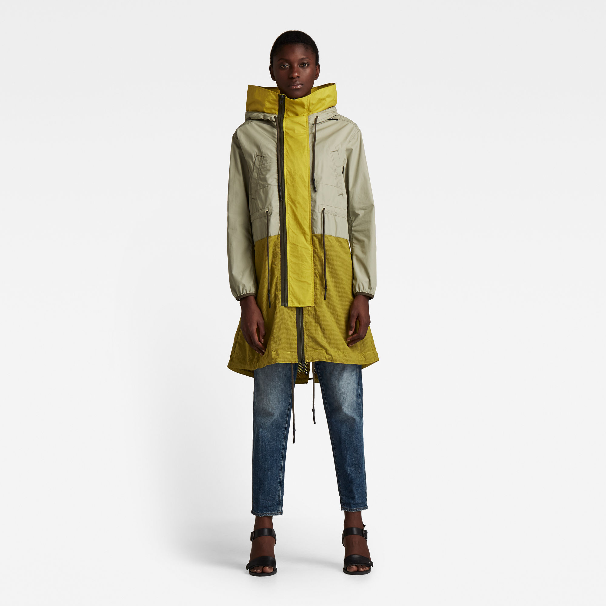 G-Star RAW Dames Unlined Colourblock Parka Groen G-Star RAW Dames Unlined Colourblock Parka Groen