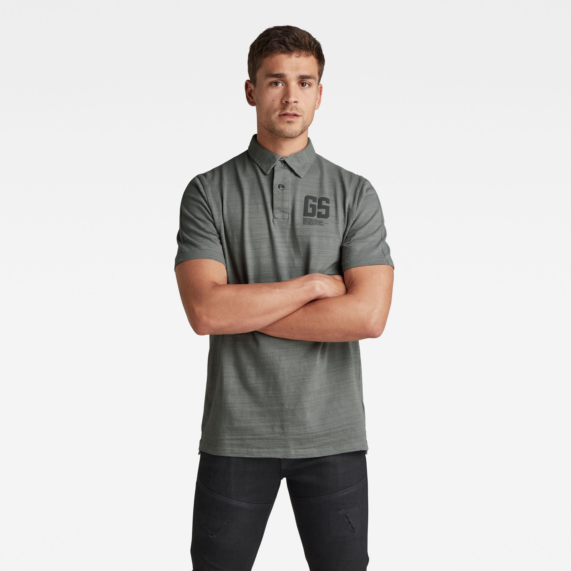 G-Star RAW Heren Stitch & Graphic Polo Grijs G-Star RAW Heren Stitch & Graphic Polo Grijs