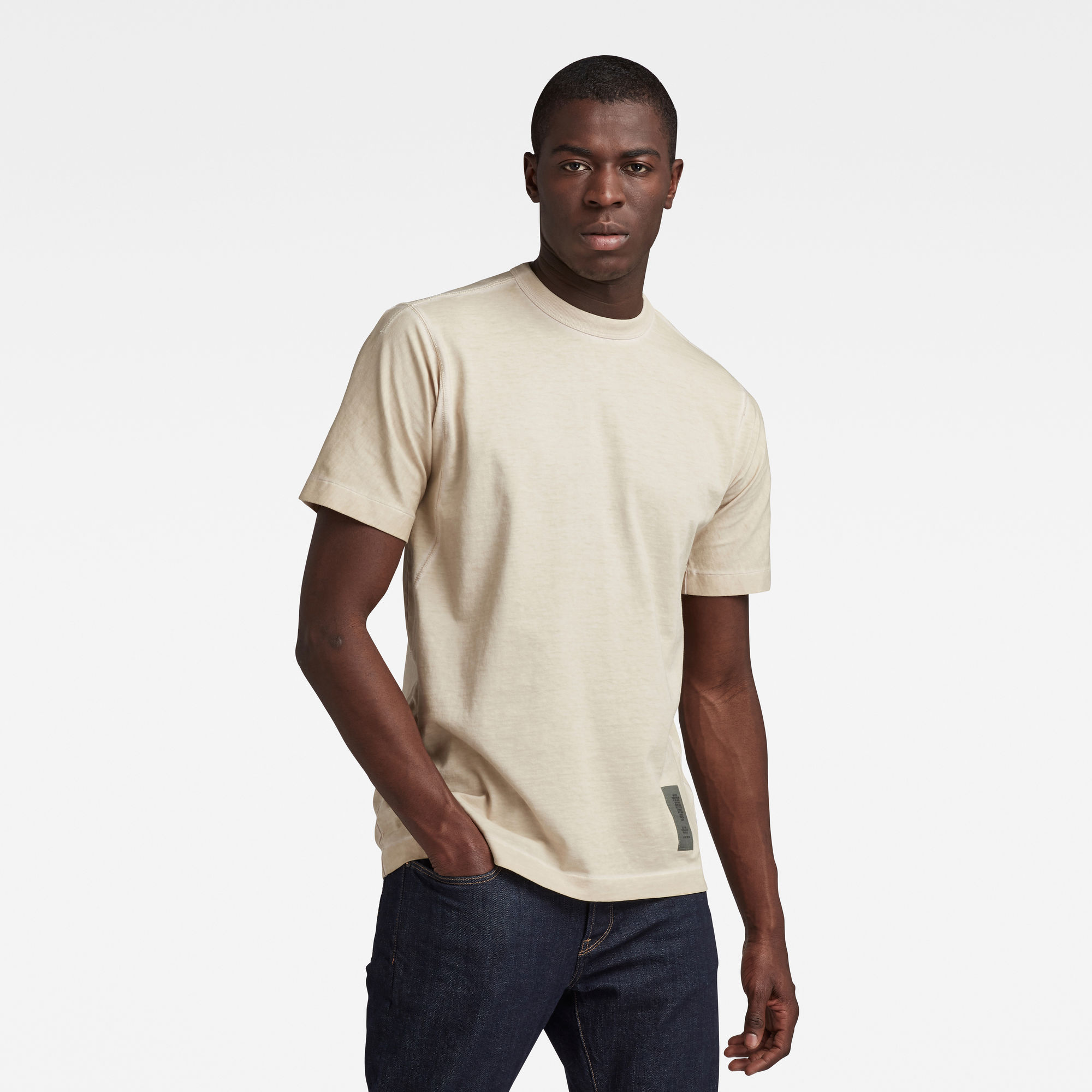 G-Star RAW Heren Raw Construction OD Loose T-Shirt Beige G-Star RAW Heren Raw Construction OD Loose T-Shirt Beige
