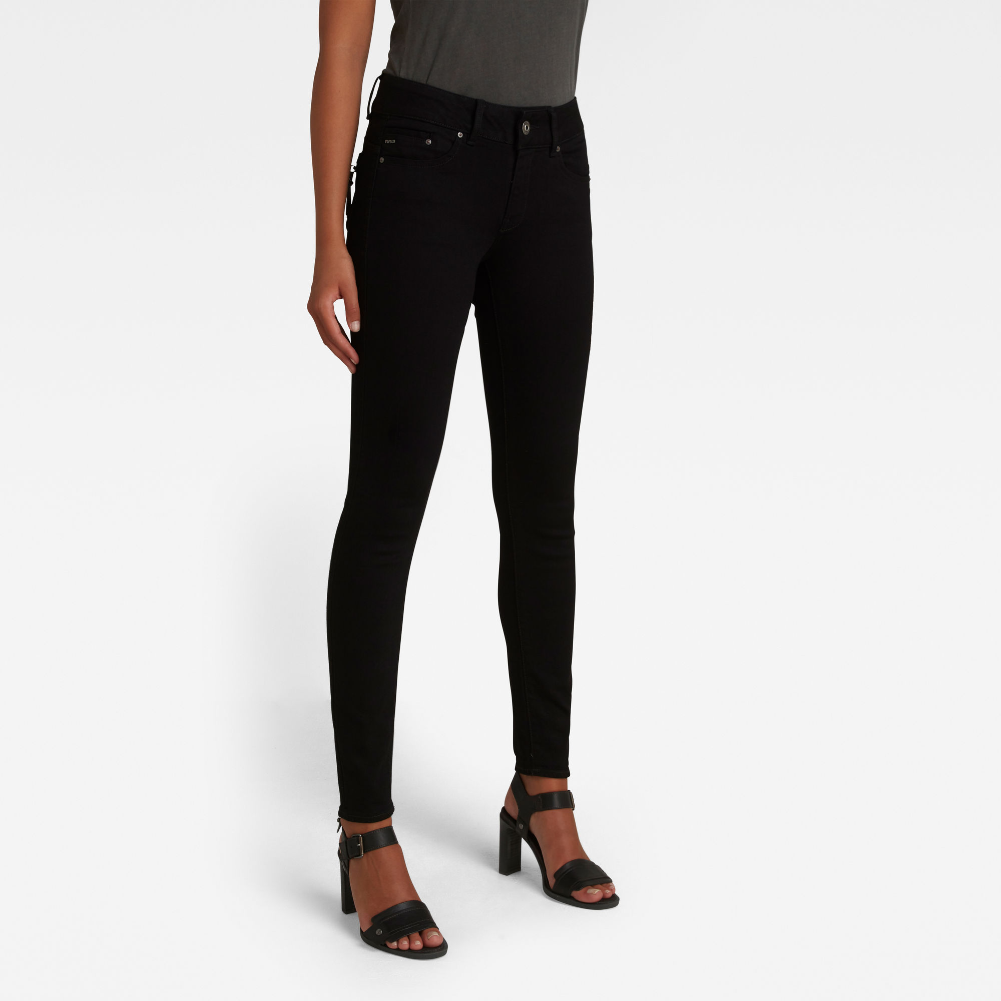 G-Star RAW Dames Midge Cody Mid Skinny Jeans Zwart G-Star RAW Dames Midge Cody Mid Skinny Jeans Zwart