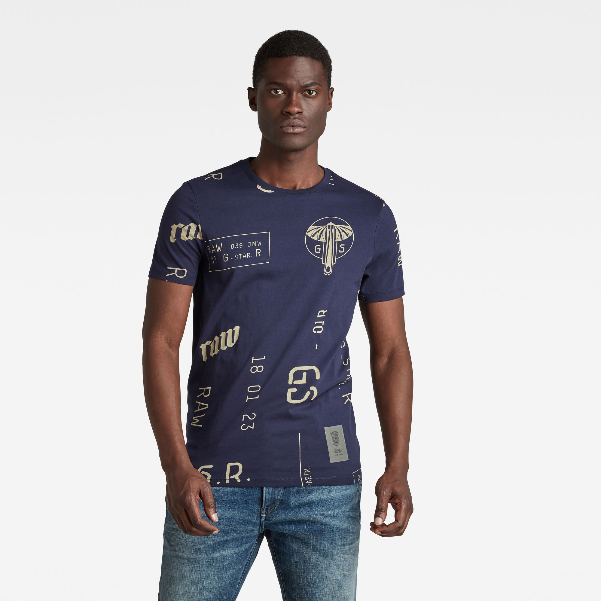 G-Star RAW Heren Graphics Allover Slim T-Shirt Meerkleurig G-Star RAW Heren Graphics Allover Slim T-Shirt Meerkleurig