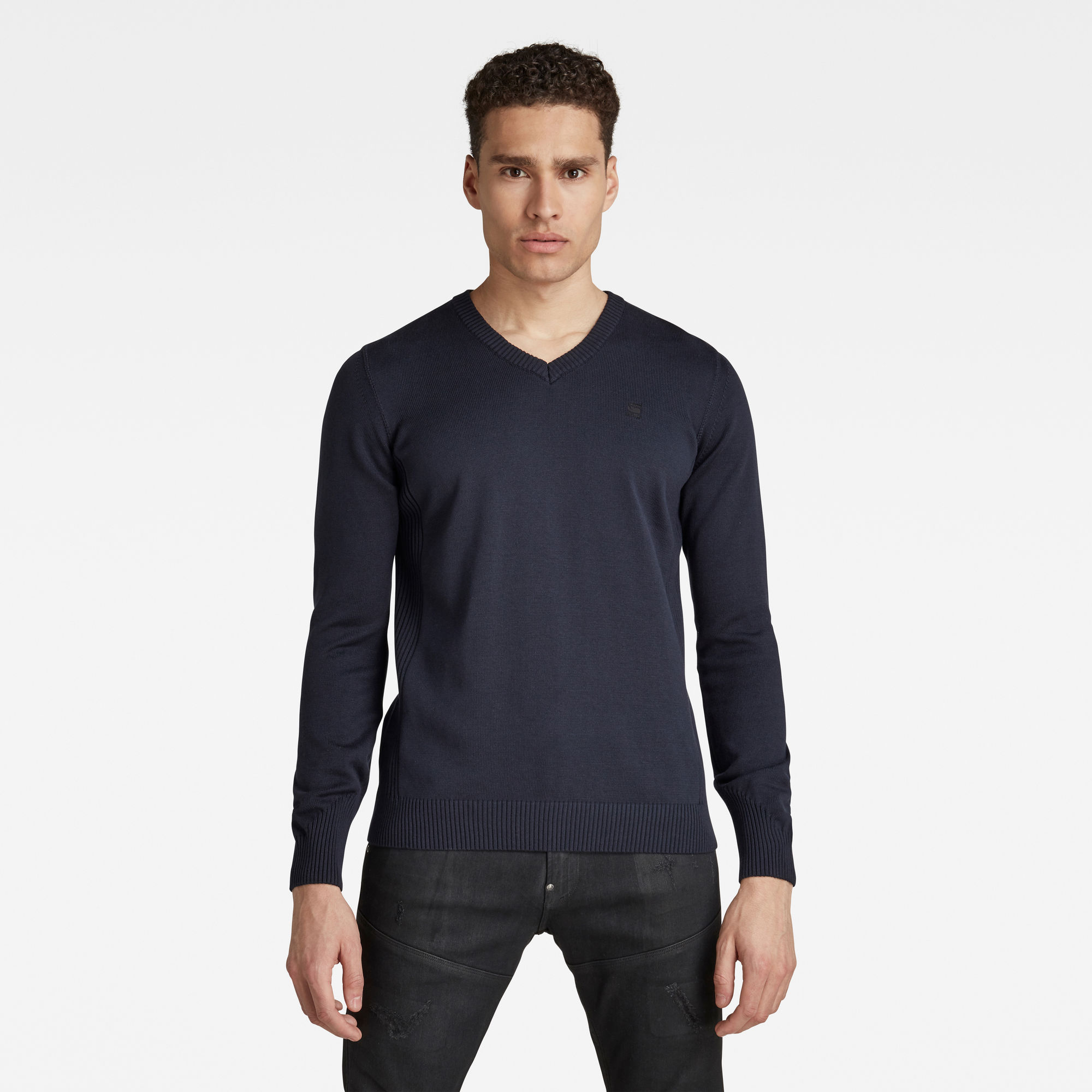 G-Star RAW Heren Classic Sport Gebreide Trui Donkerblauw G-Star RAW Heren Classic Sport Gebreide Trui Donkerblauw