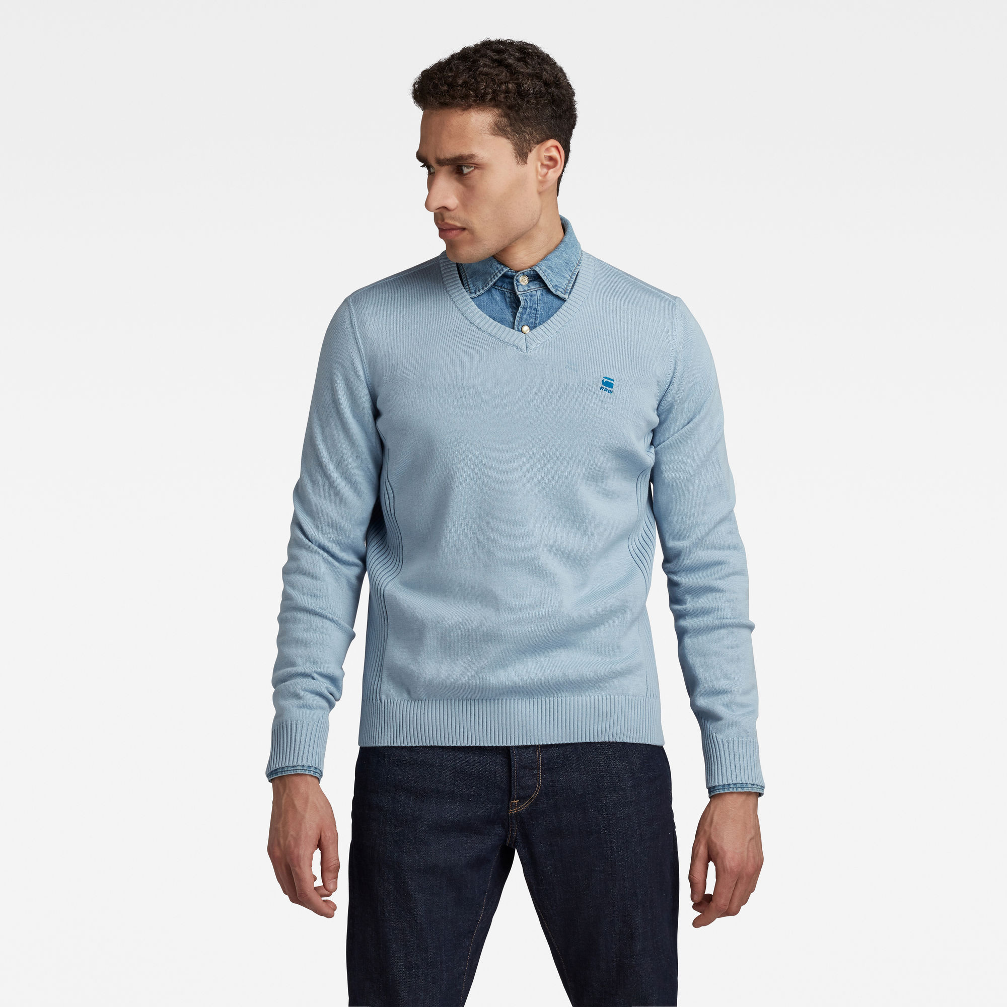 G-Star RAW Heren Classic Sport Gebreide Trui Blauw G-Star RAW Heren Classic Sport Gebreide Trui Blauw