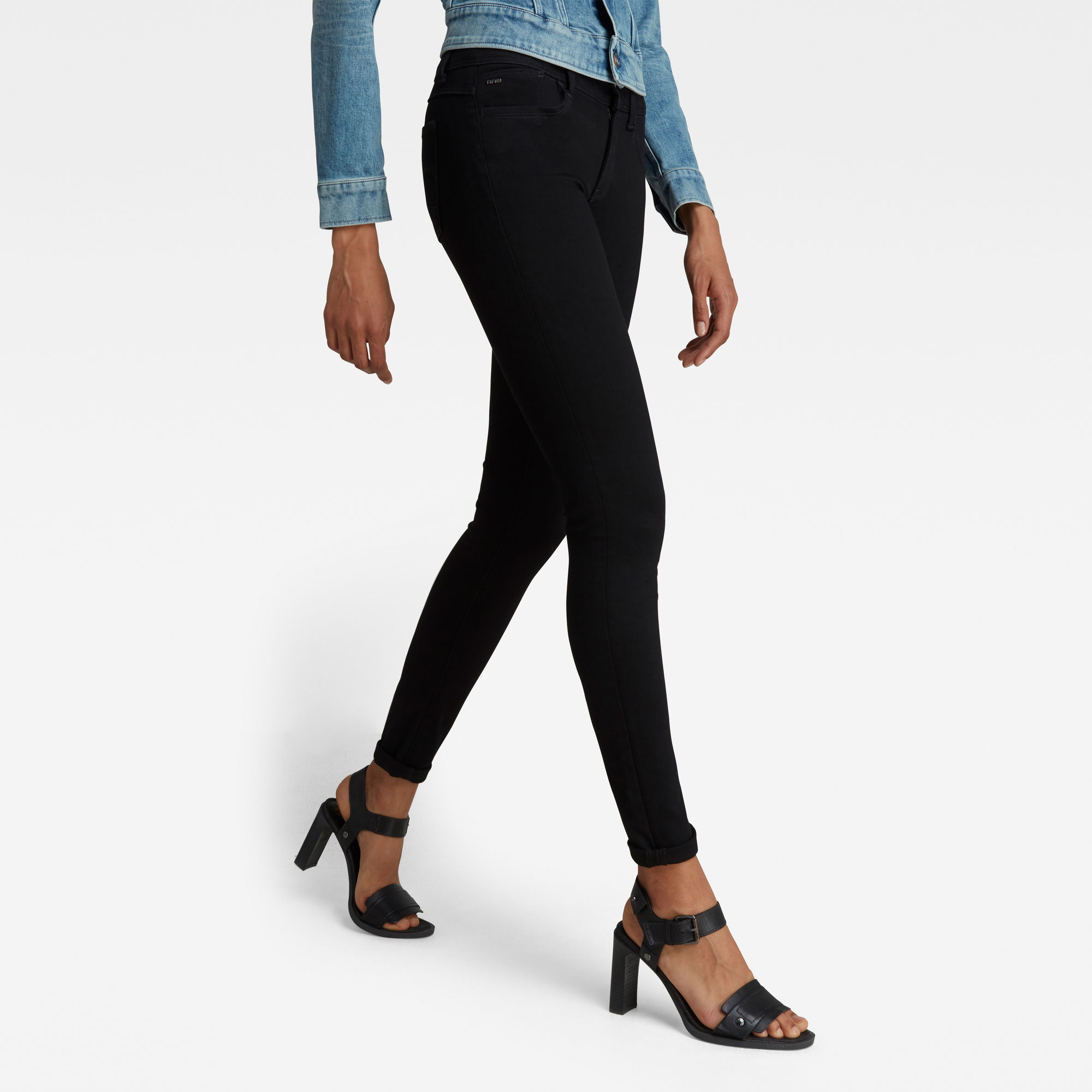 G-Star RAW Dames Lynn D-Mid Waist Super Skinny Jeans Zwart G-Star RAW Dames Lynn D-Mid Waist Super Skinny Jeans Zwart