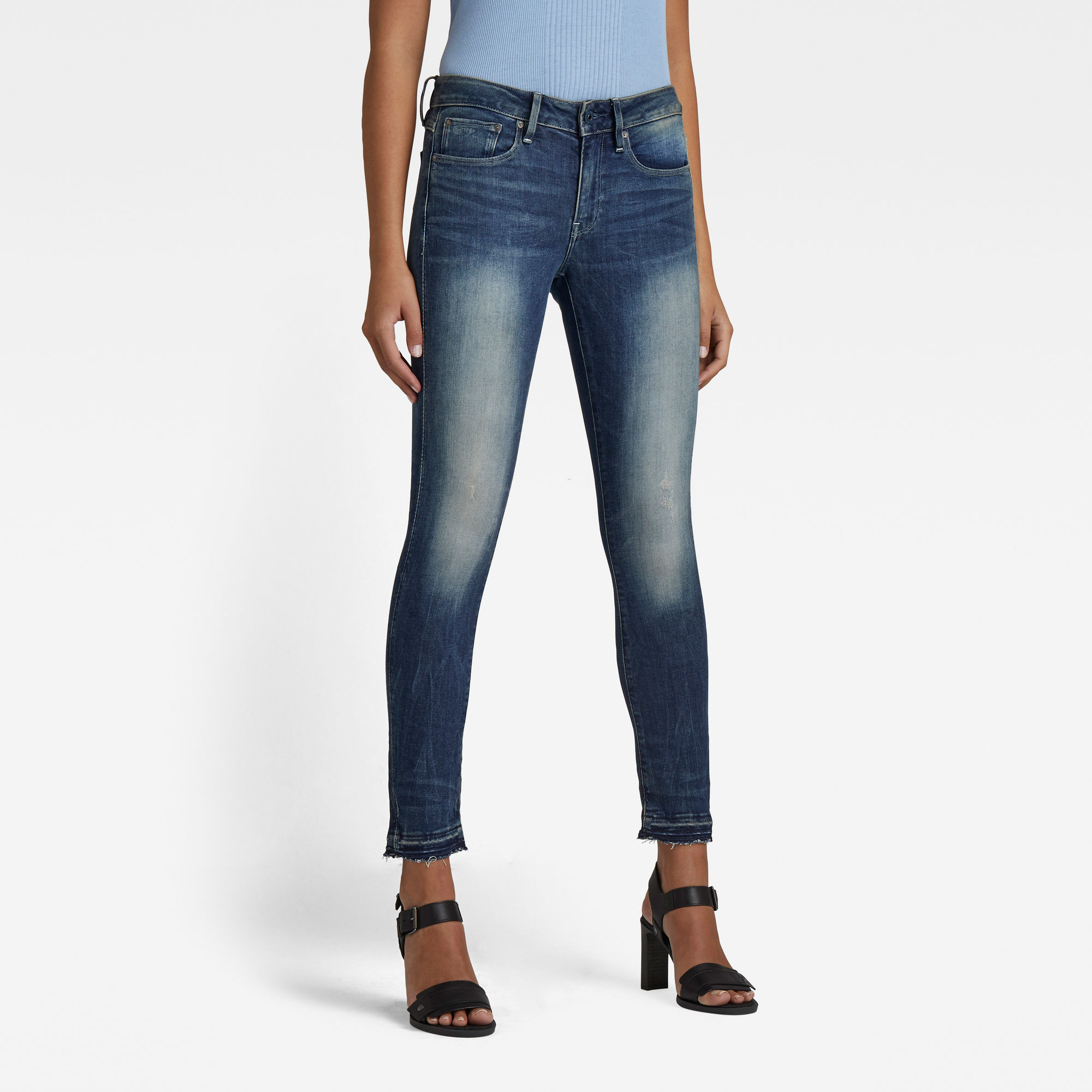 G-Star RAW Dames 3301 Mid Skinny Ankle Jeans Blauw G-Star RAW Dames 3301 Mid Skinny Ankle Jeans Blauw
