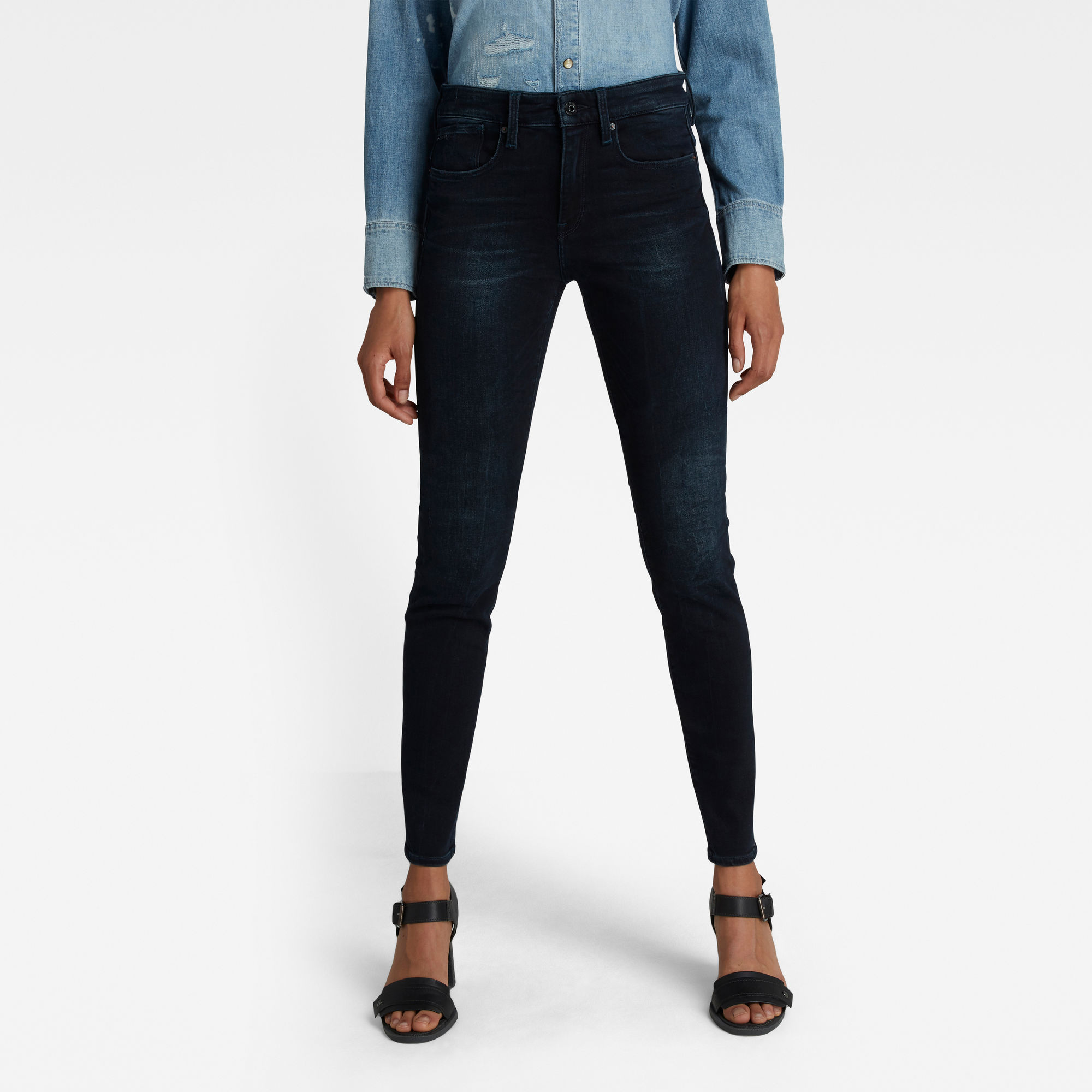 G-Star RAW Dames Lhana Skinny Jeans Donkerblauw G-Star RAW Dames Lhana Skinny Jeans Donkerblauw