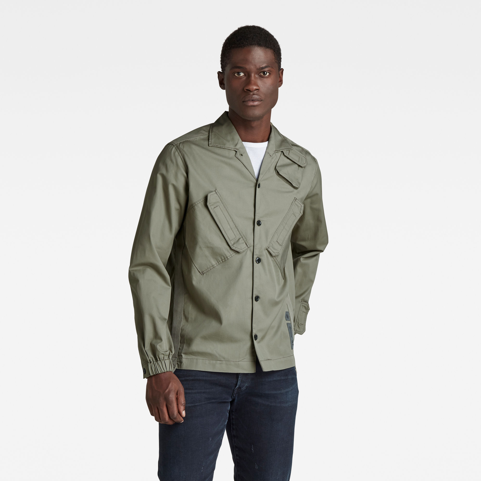 G-Star RAW Heren Multi Slant Pocket Relaxed Shirt Groen G-Star RAW Heren Multi Slant Pocket Relaxed Shirt Groen
