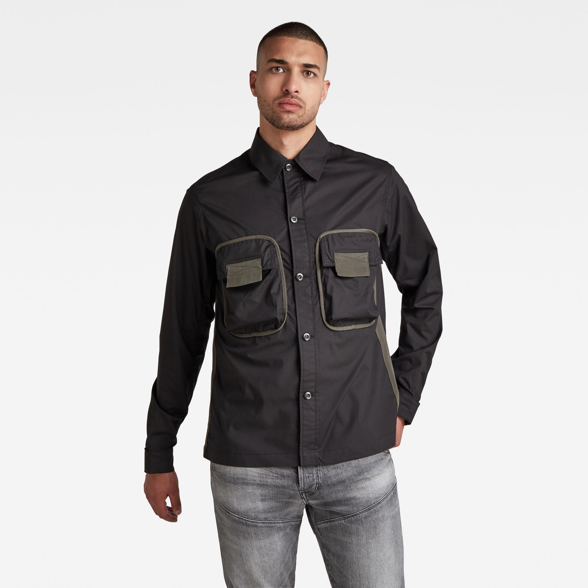G-Star RAW Heren Army 2 Pocket Relaxed Shirt Zwart G-Star RAW Heren Army 2 Pocket Relaxed Shirt Zwart