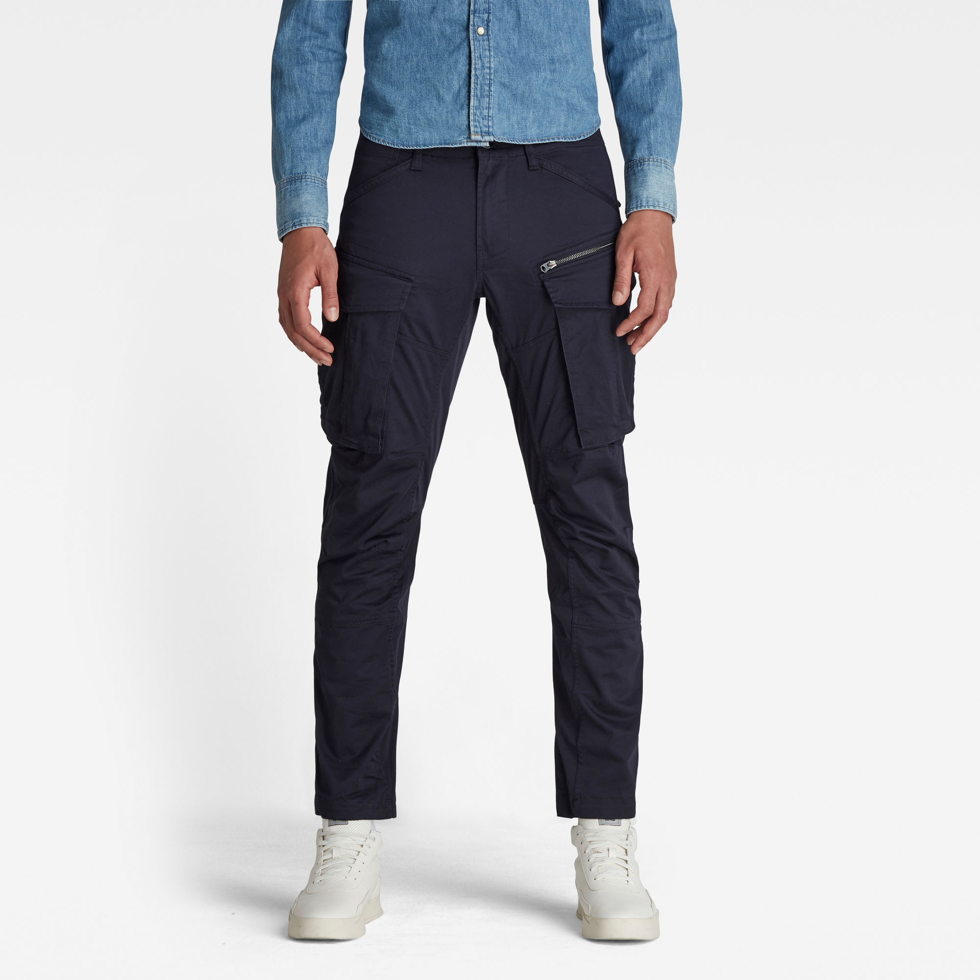 G-Star RAW Heren Rovic Zip 3D Straight Tapered Broek Donkerblauw G-Star RAW Heren Rovic Zip 3D Straight Tapered Broek Donkerblauw
