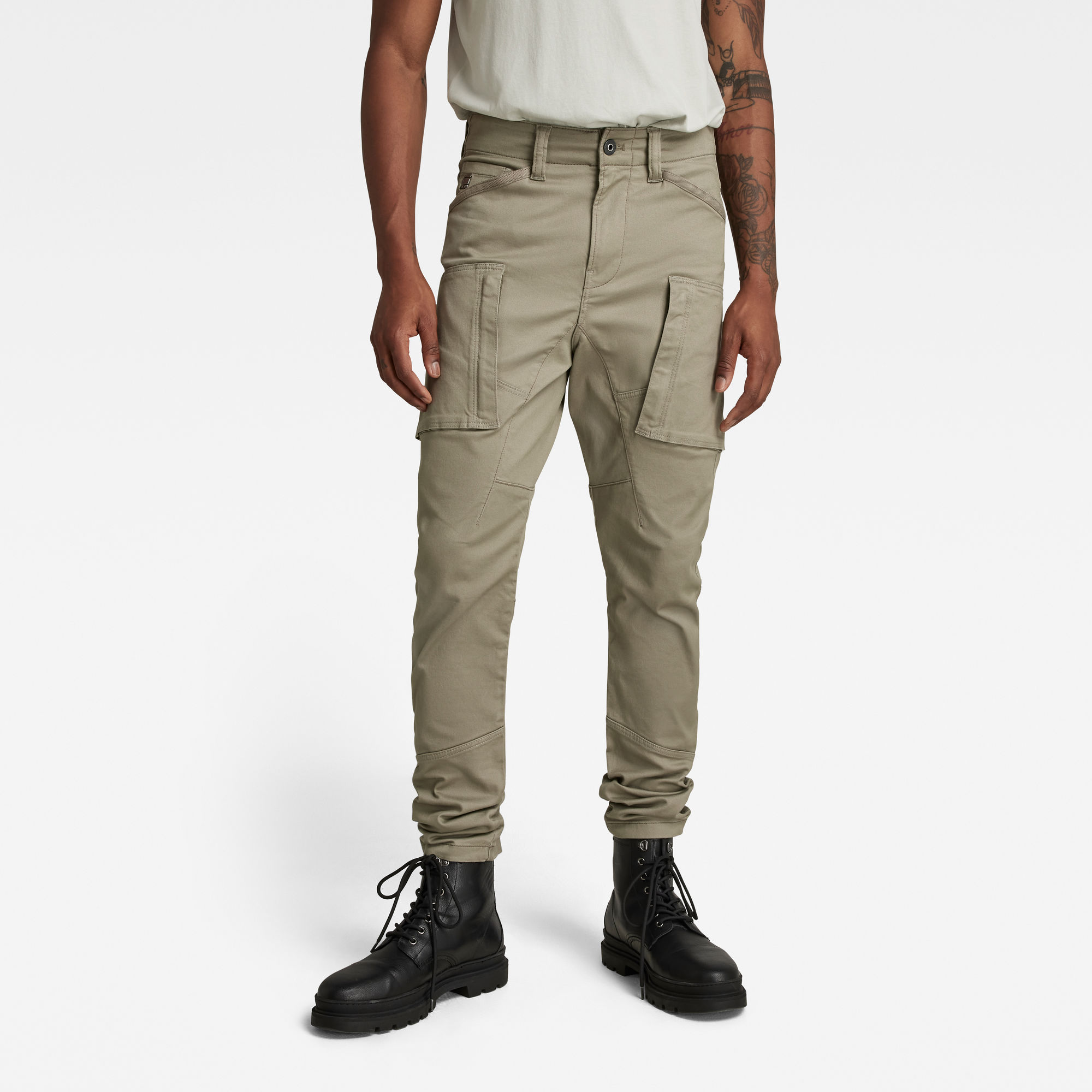 G-Star RAW Heren Cargo Broek Zip Pocket 3D Skinny Groen G-Star RAW Heren Cargo Broek Zip Pocket 3D Skinny Groen