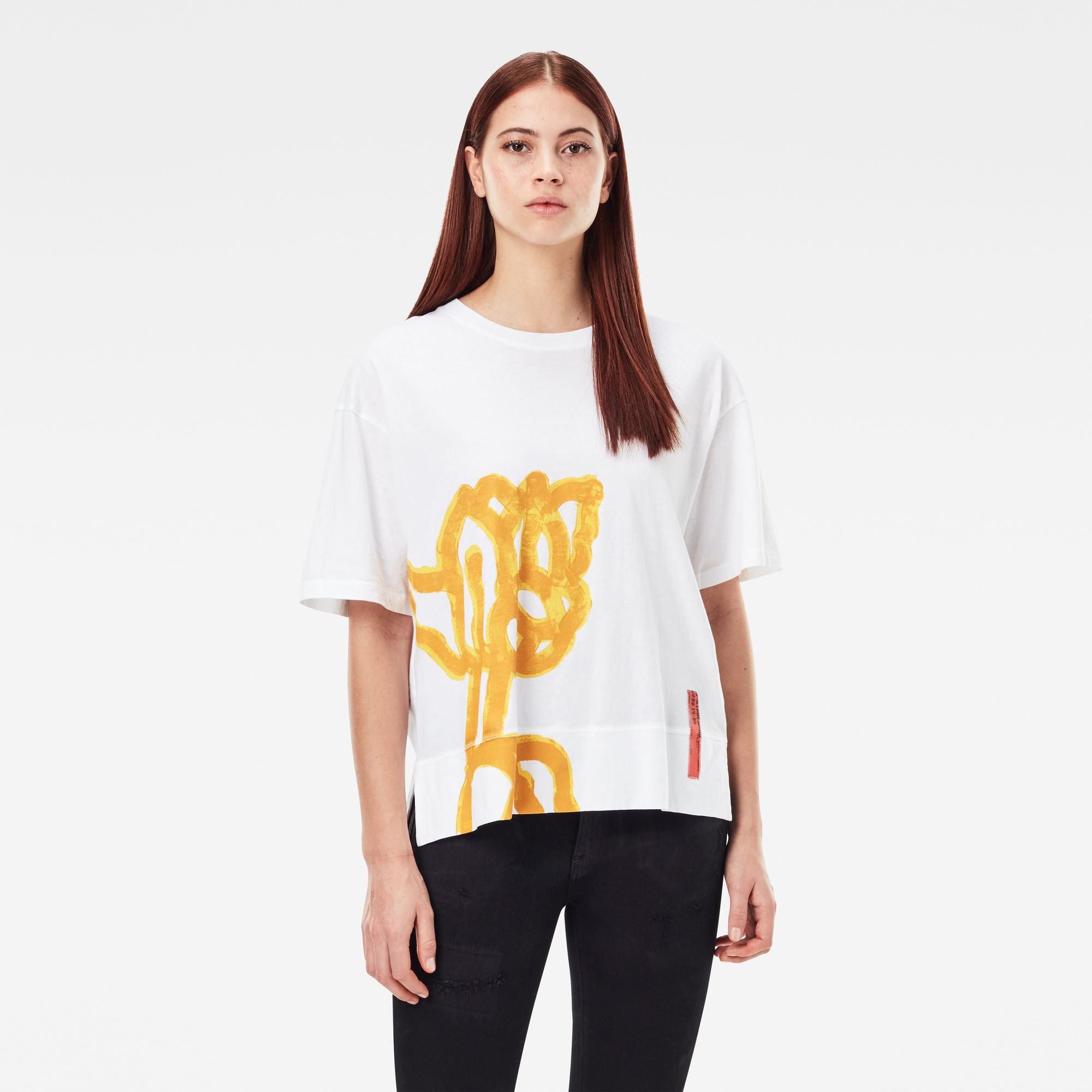 G-Star RAW Dames Loose Fit Big Object Print Tee Wit G-Star RAW Dames Loose Fit Big Object Print Tee Wit
