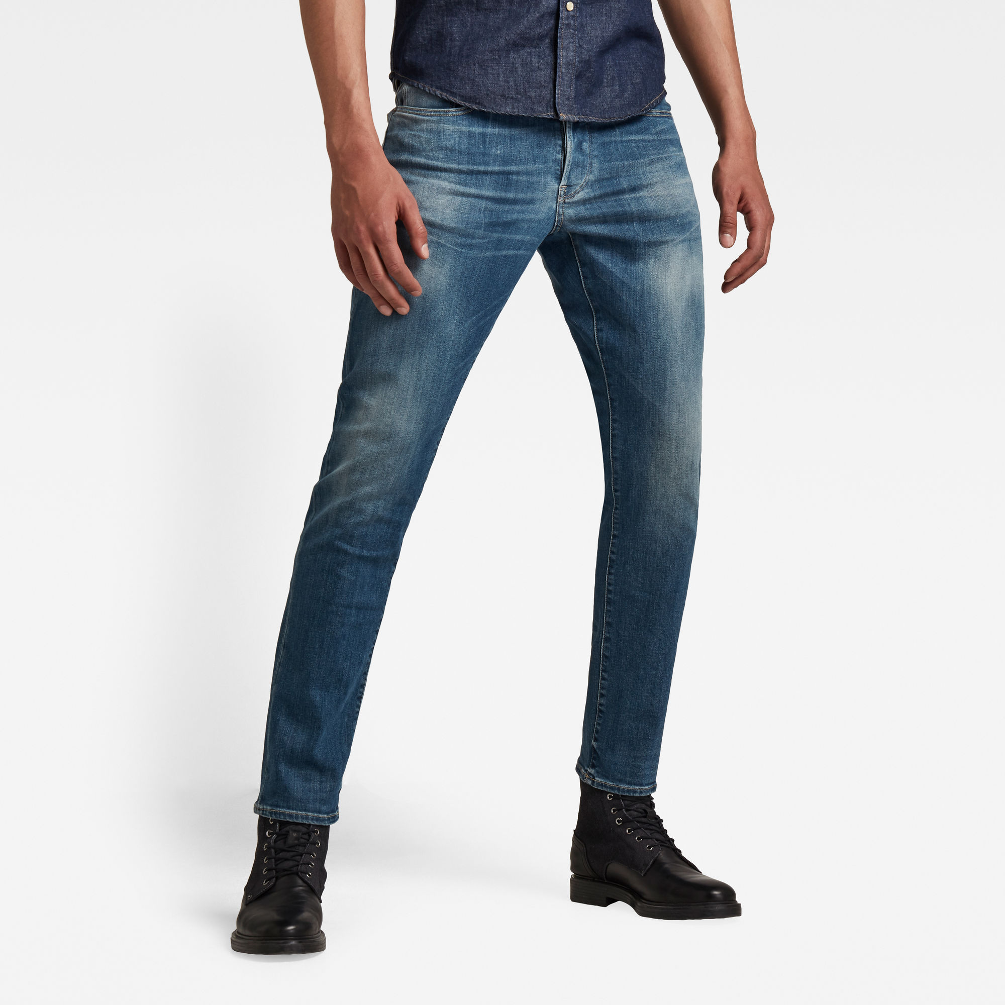 G-Star RAW Heren 3301 Straight Tapered Jeans Blauw G-Star RAW Heren 3301 Straight Tapered Jeans Blauw