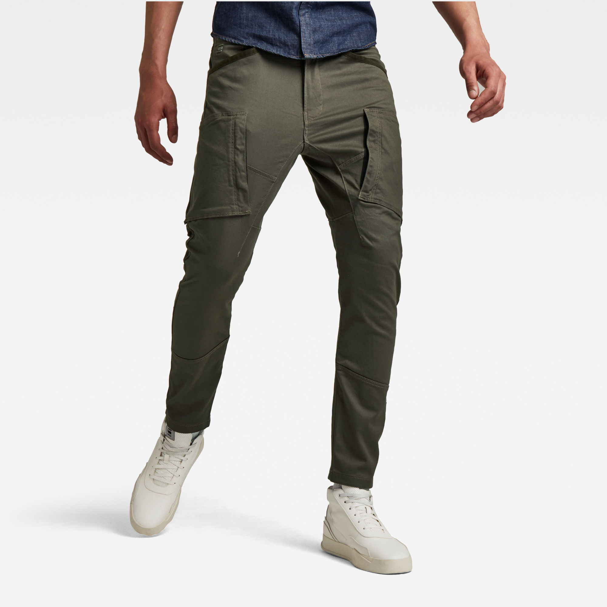 G-Star RAW Heren Cargo Broek Zip Pocket 3D Skinny Grijs G-Star RAW Heren Cargo Broek Zip Pocket 3D Skinny Grijs