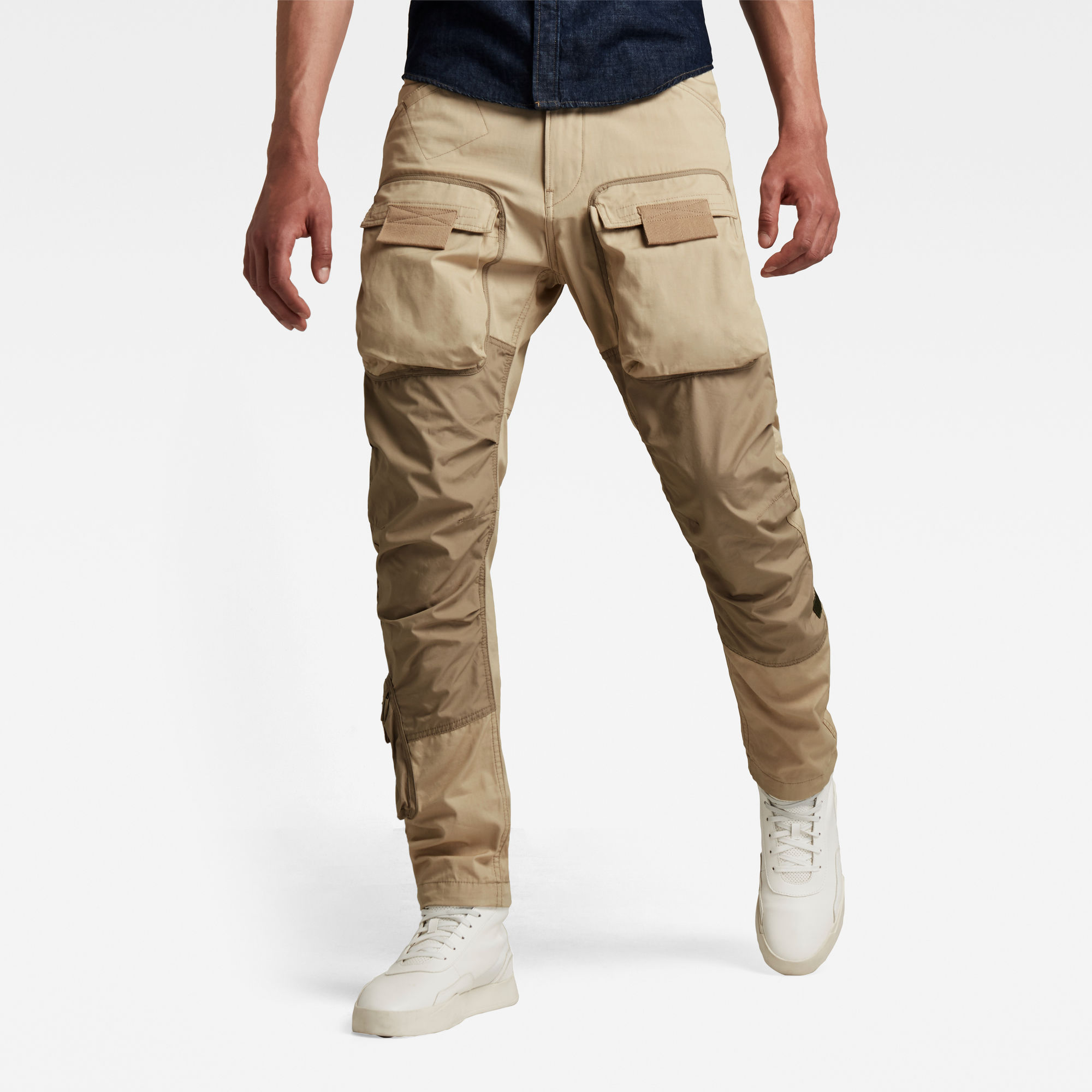 G-Star RAW Heren Cargo Broek 3D Straight Tapered Beige G-Star RAW Heren Cargo Broek 3D Straight Tapered Beige