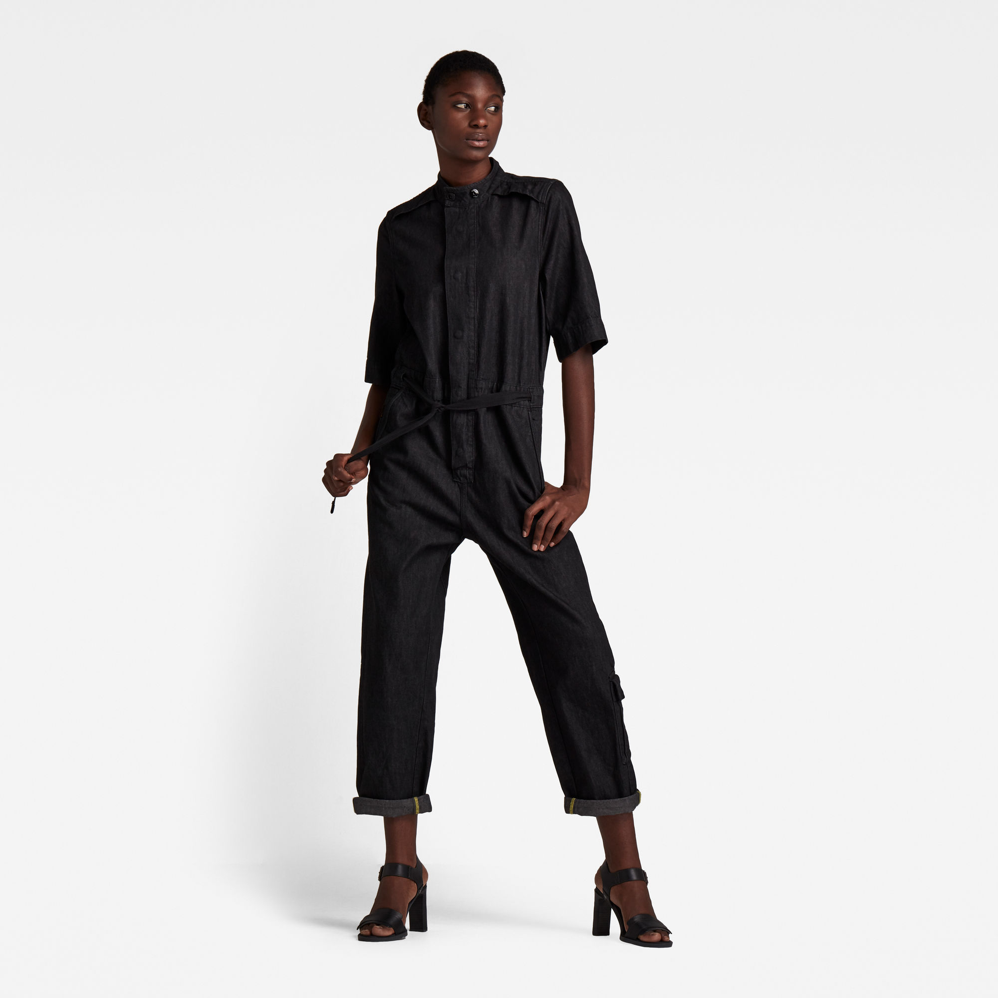 G-Star RAW Dames Short Sleeve Workwear Jumpsuit Zwart G-Star RAW Dames Short Sleeve Workwear Jumpsuit Zwart