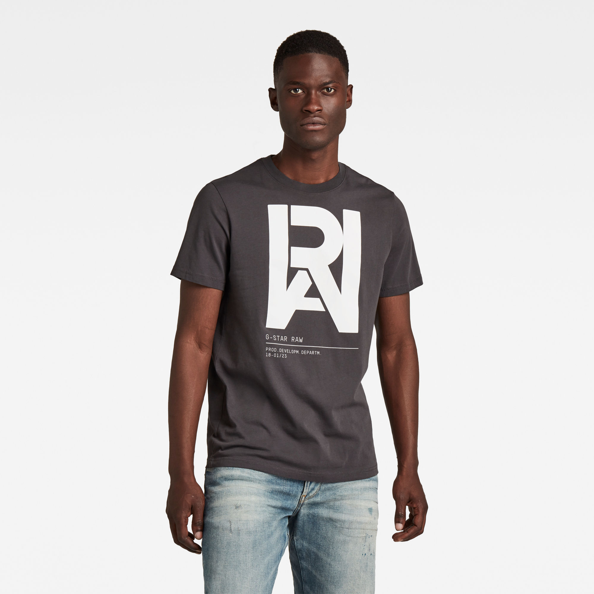G-Star RAW Heren Graphic RAW T-Shirt Grijs G-Star RAW Heren Graphic RAW T-Shirt Grijs